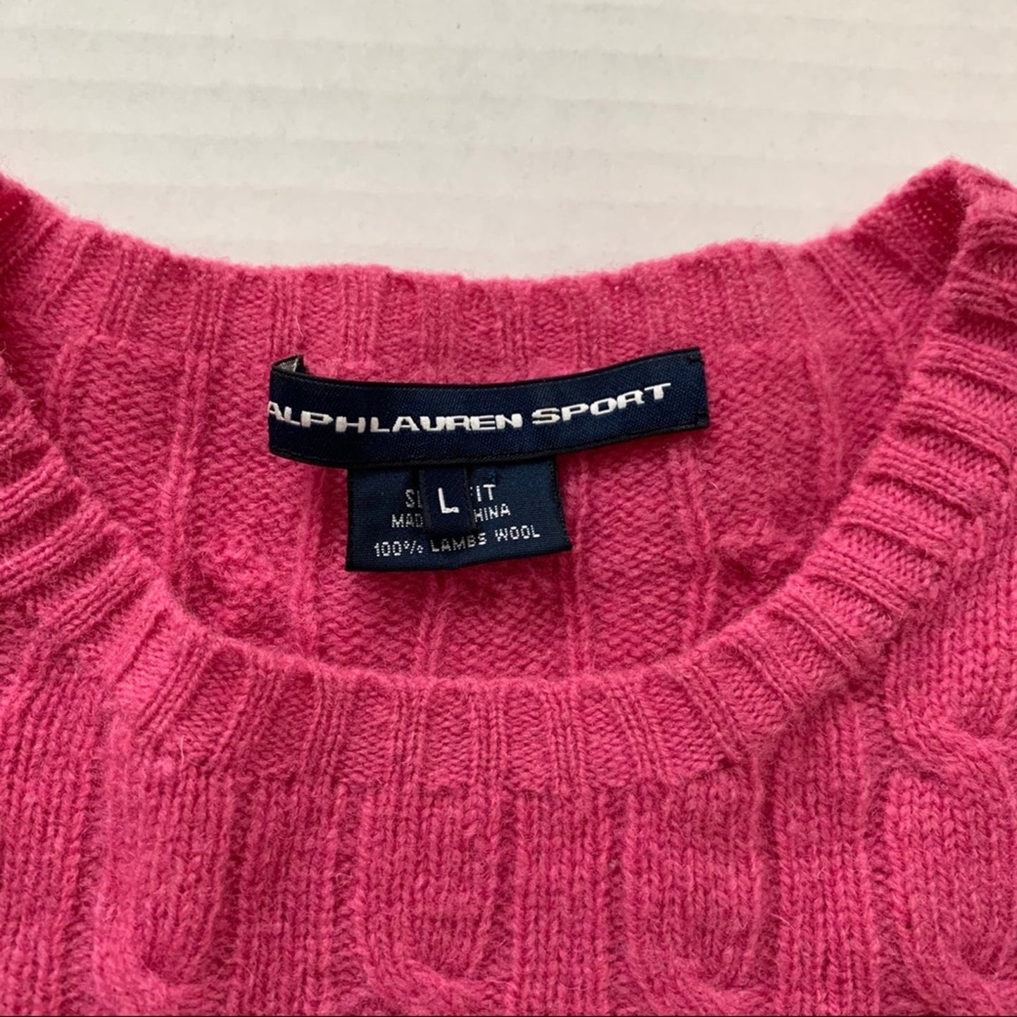 Ralph Lauren Sport Bright Pink Lambswool Sweater XL