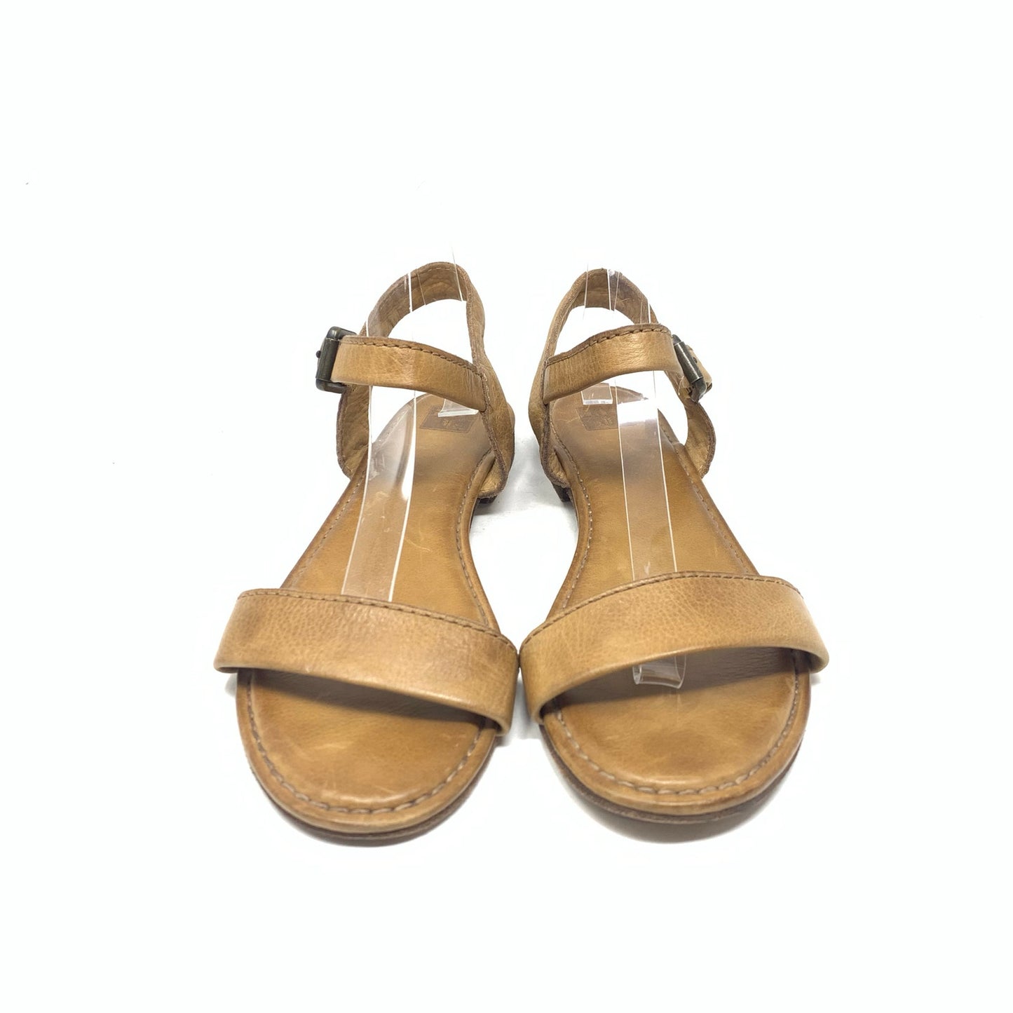 Frye Phillip 2 Piece Sandal Tan Leather Slingback Buckle Sandal Minimalist 10