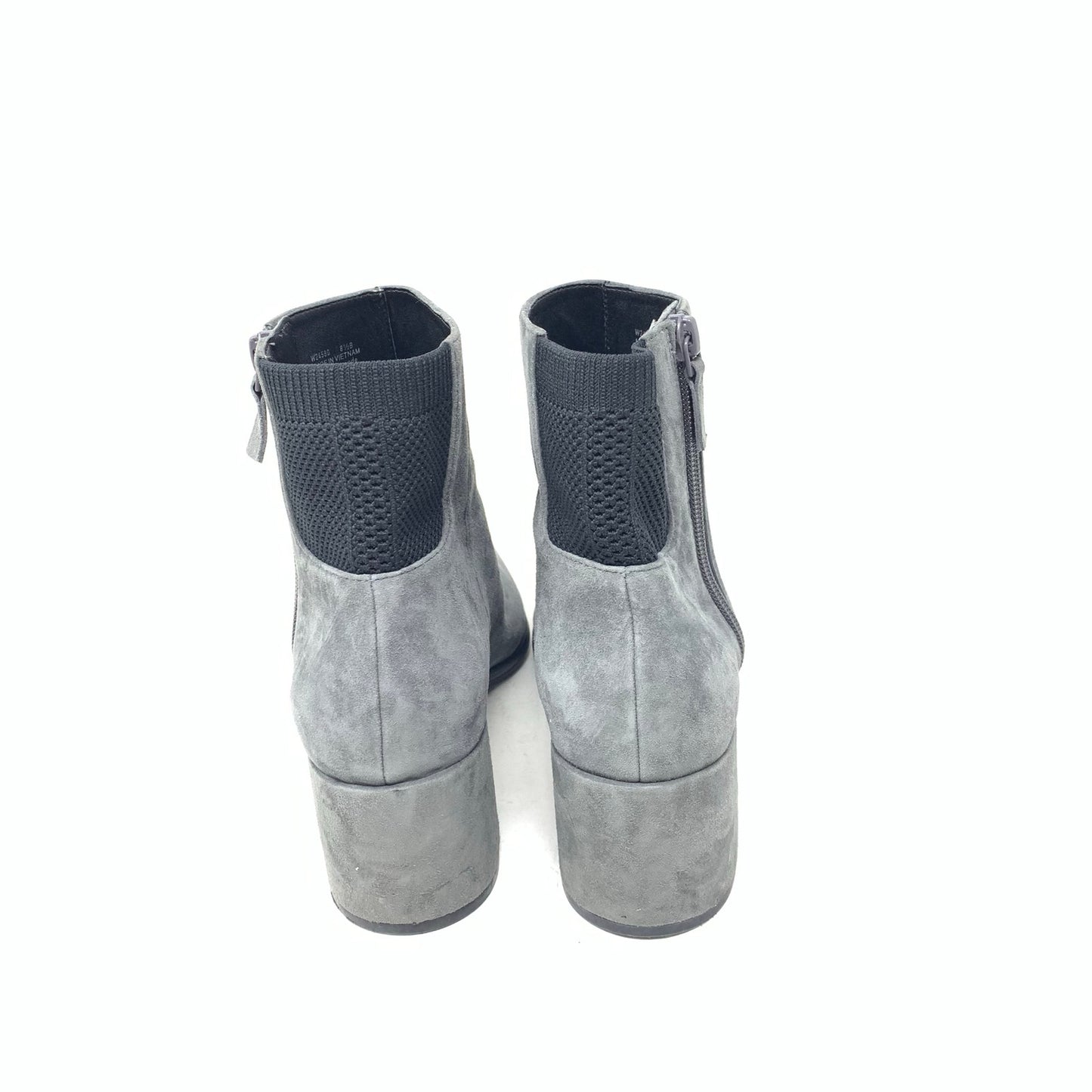 Cole Haan Grand Ambition Holland Magnet Grey Suede Booties Block Heel Gold 8.5