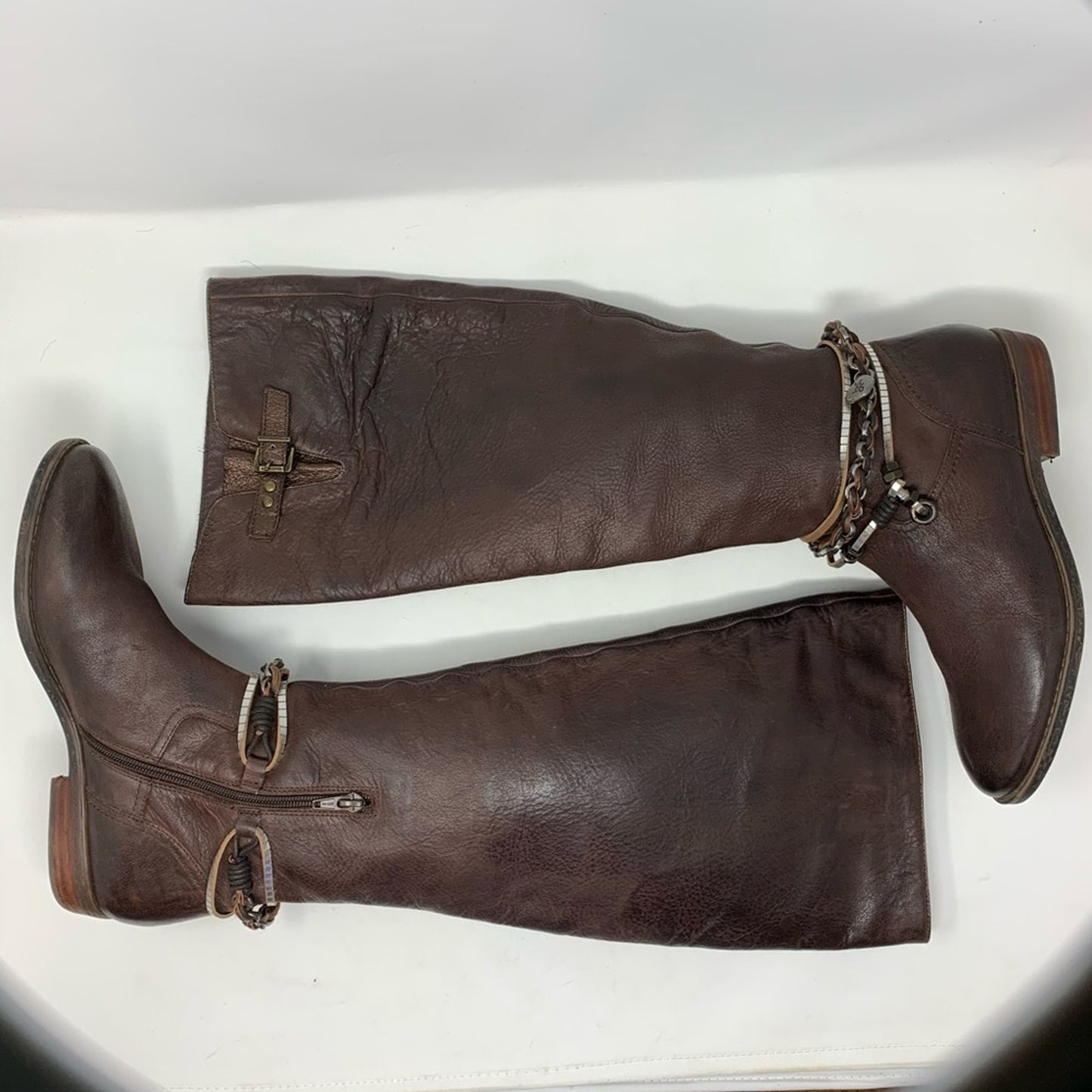 OTBT Trout Creek Tall Riding Boot Brown Leather 8.5