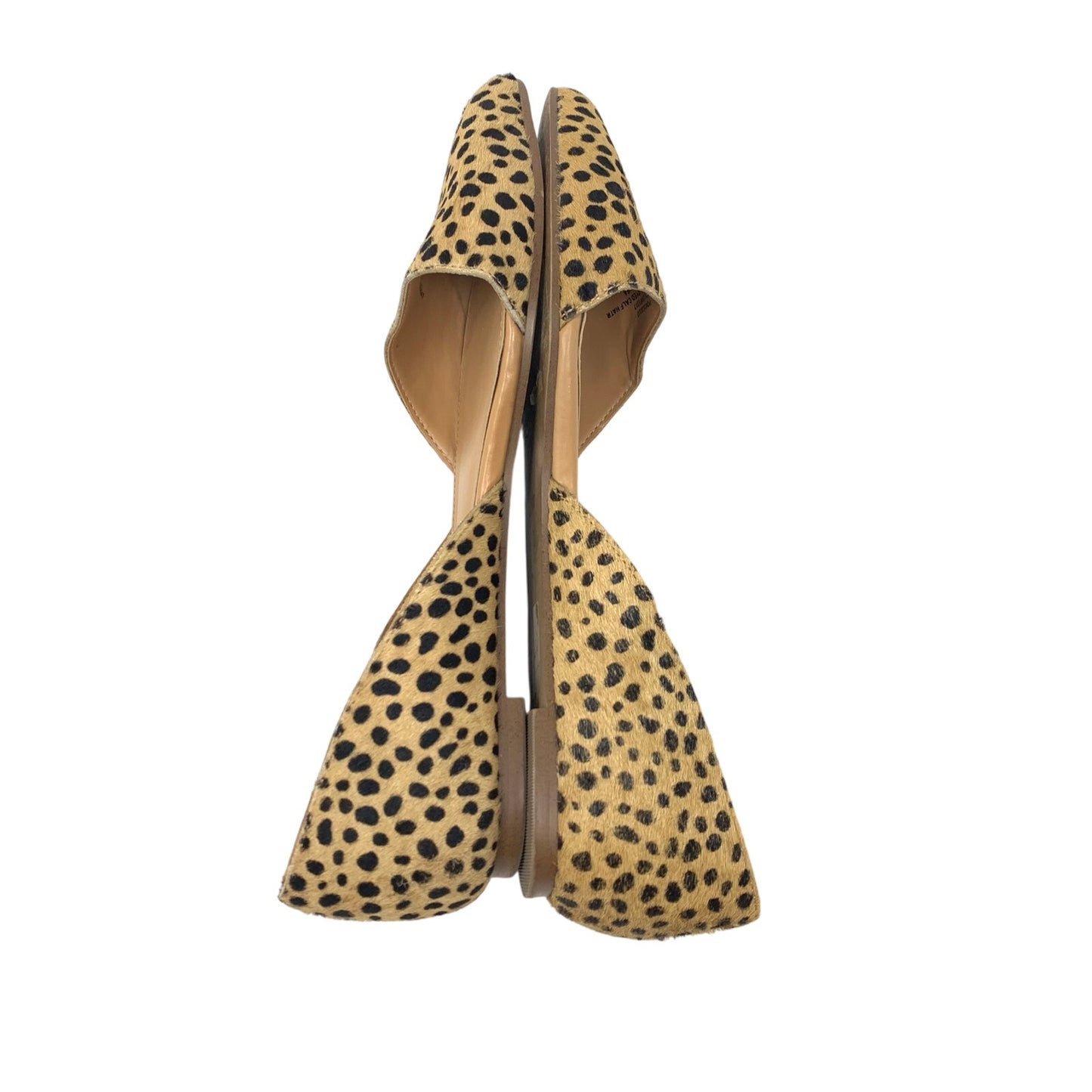 J Crew Factory Leopard Print Calf Hair D’Orsay Flats Pointed Toe Size 7