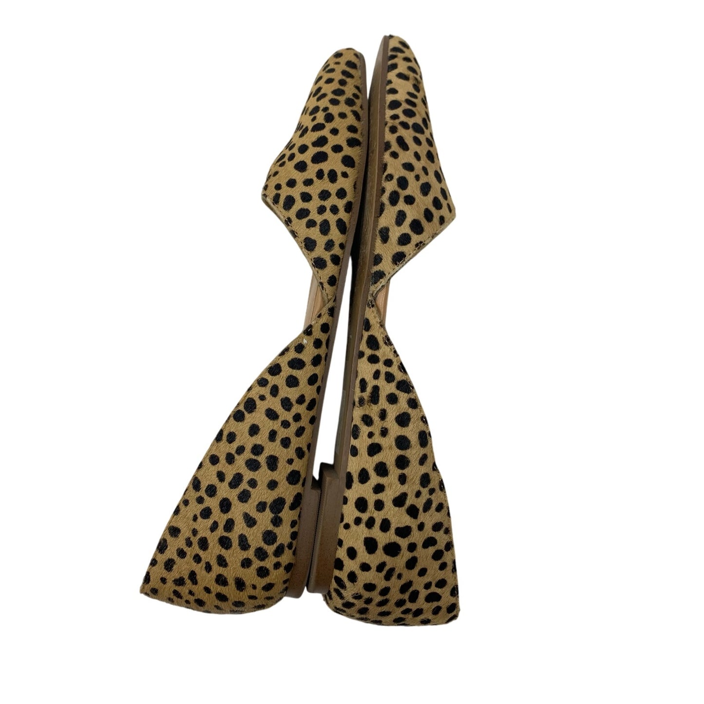 J Crew Factory Leopard Print Calf Hair D’Orsay Flats Pointed Toe Size 7