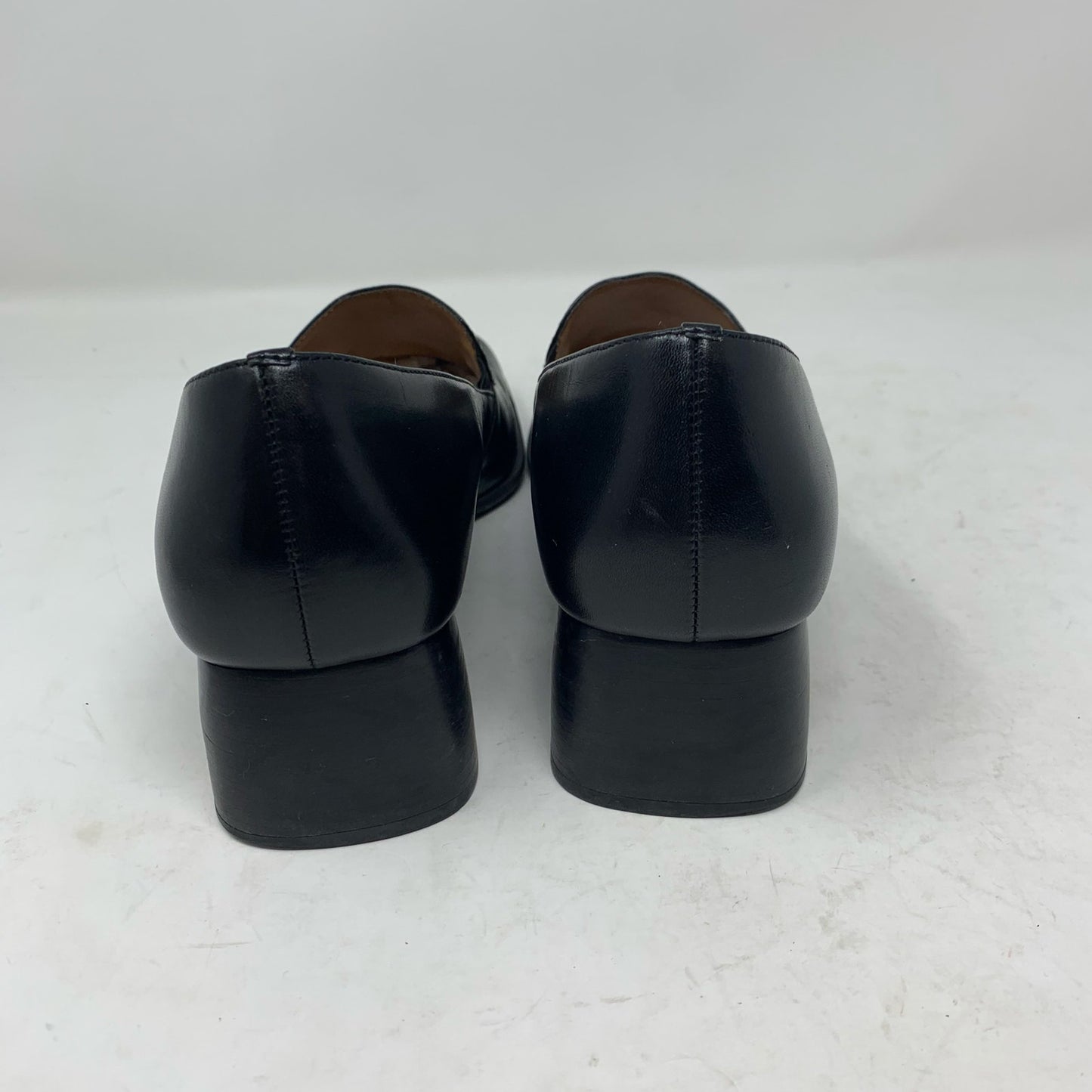 Naturalizer Black Leather Square Toe Chunky Block Heel Pump Y2K 885N88 Size 10N