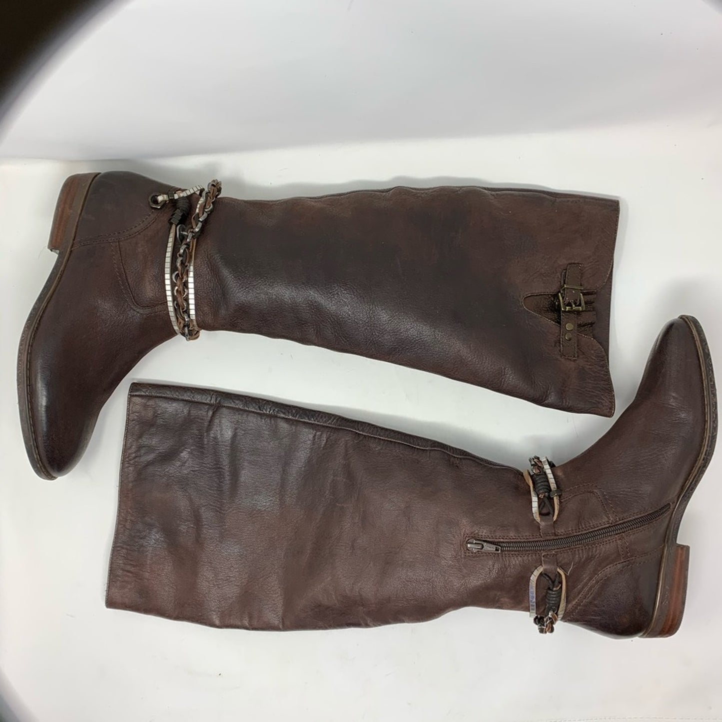 OTBT Trout Creek Tall Riding Boot Brown Leather 8.5