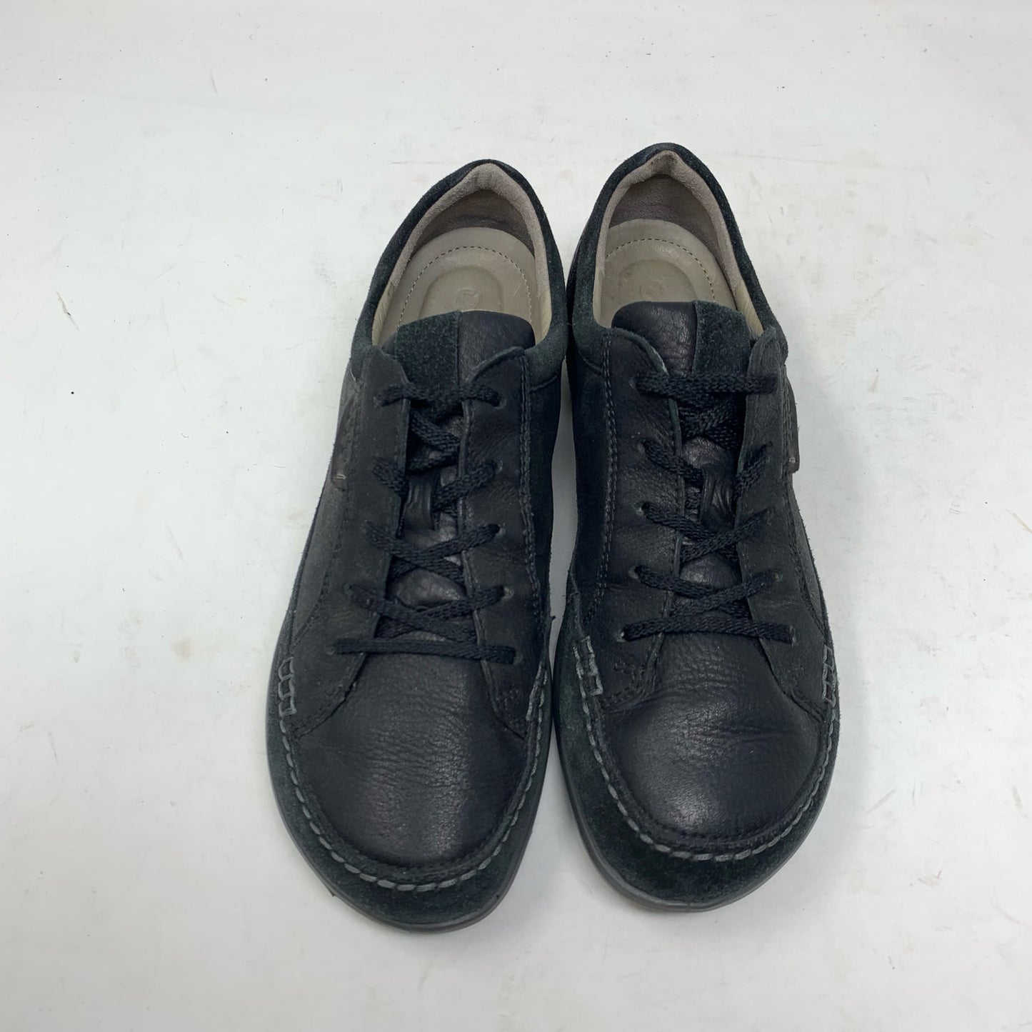 Ecco Cayla Black Suede Nubuck Leather Lace Up Causal Walking Comfort Shoe EU 37