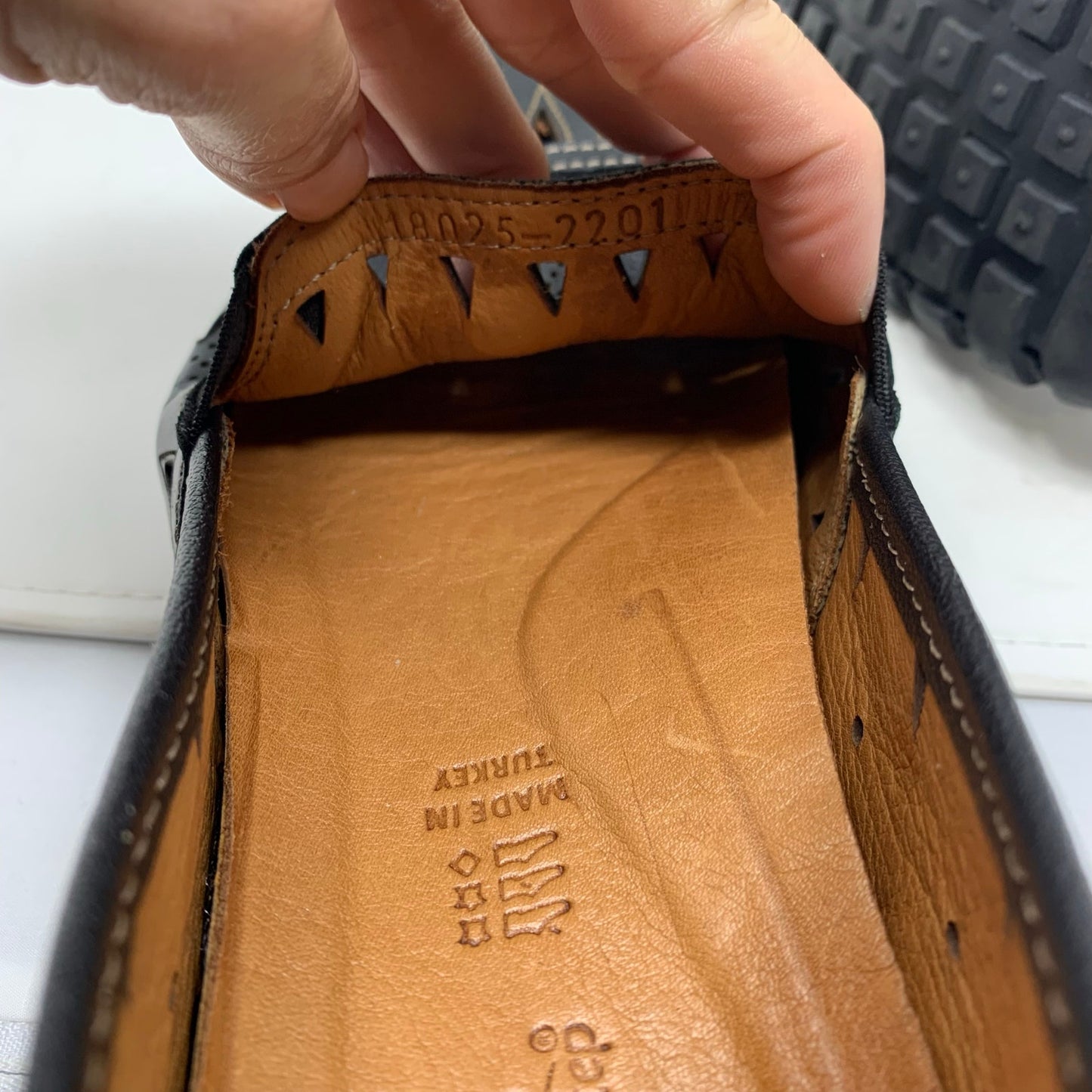 Spring Step Fusaro Flat Slip On Loafer Shoe Black Leather Laser Cutout Size 41