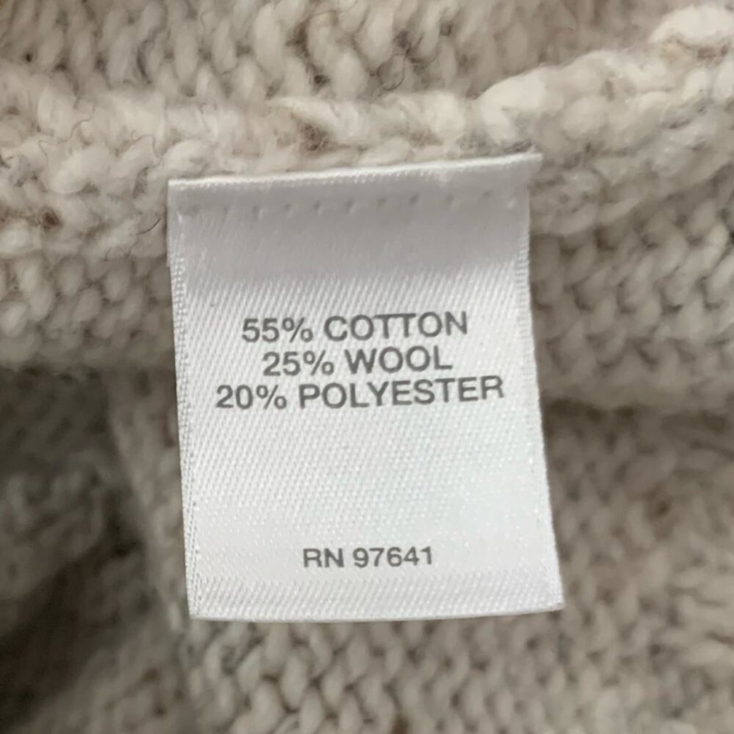 J Jill S Oversized Wool Blend Mock Turtleneck Sweater Pockets Greige Speckled