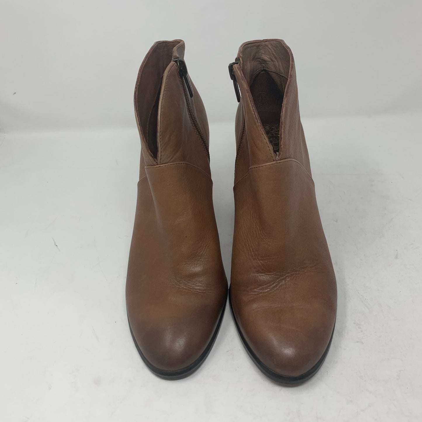 Vince Camuto Franell 8.5 Brown Leather High Heel Bootie Ankle Boot