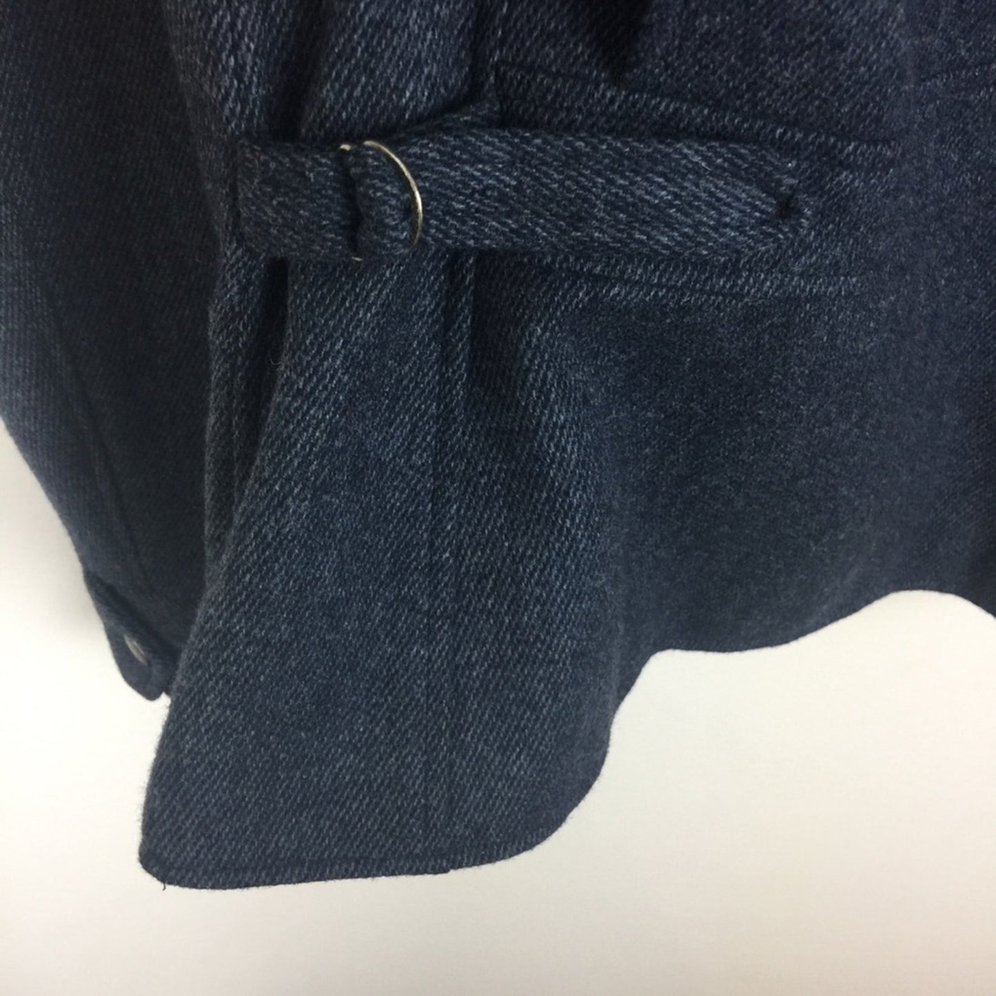 LRL Size 8 Slate Blue Moto Zip Jacket Asymmetric 100% Lambswool