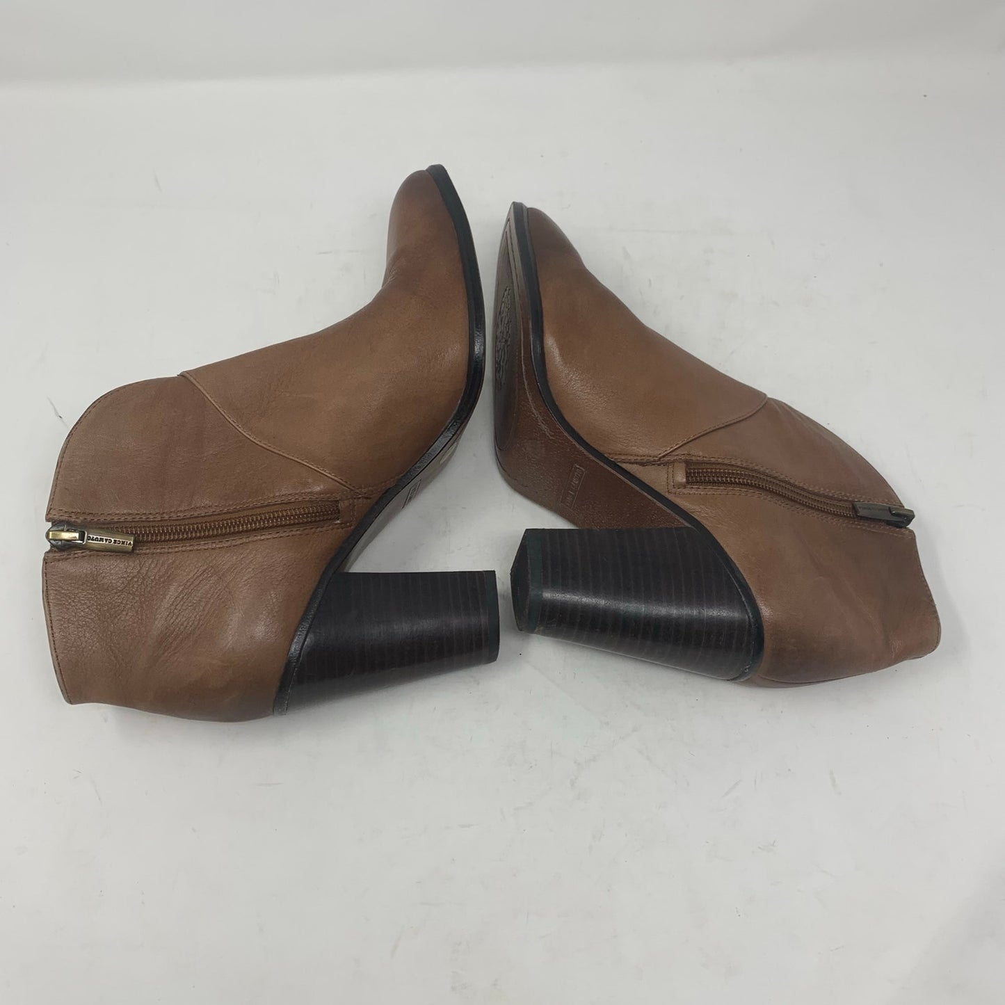 Vince Camuto Franell 8.5 Brown Leather High Heel Bootie Ankle Boot