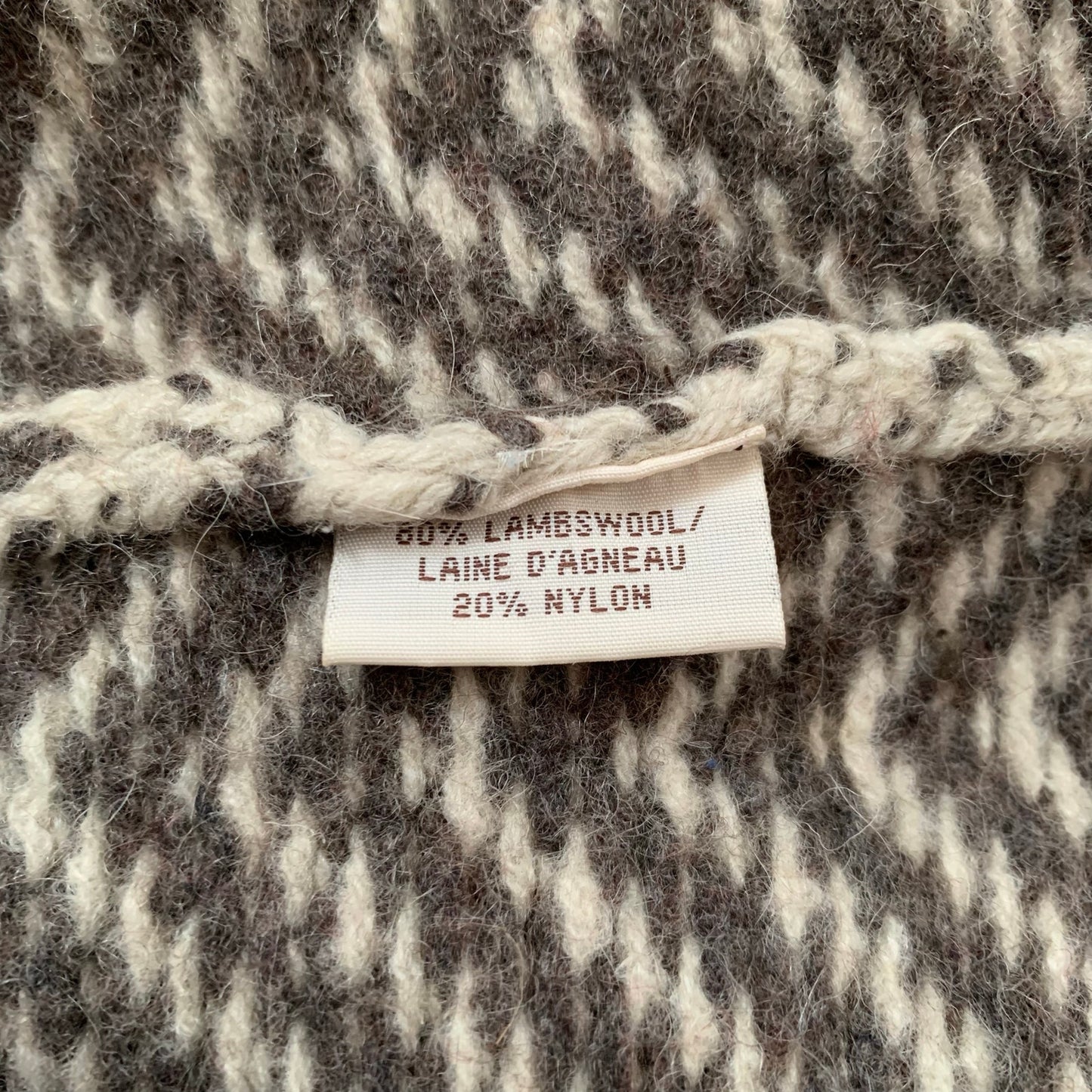 Tsunami Size M Lambswool Blend Full Zip Hooded Sweater Jacket Chevron Orange Y2K