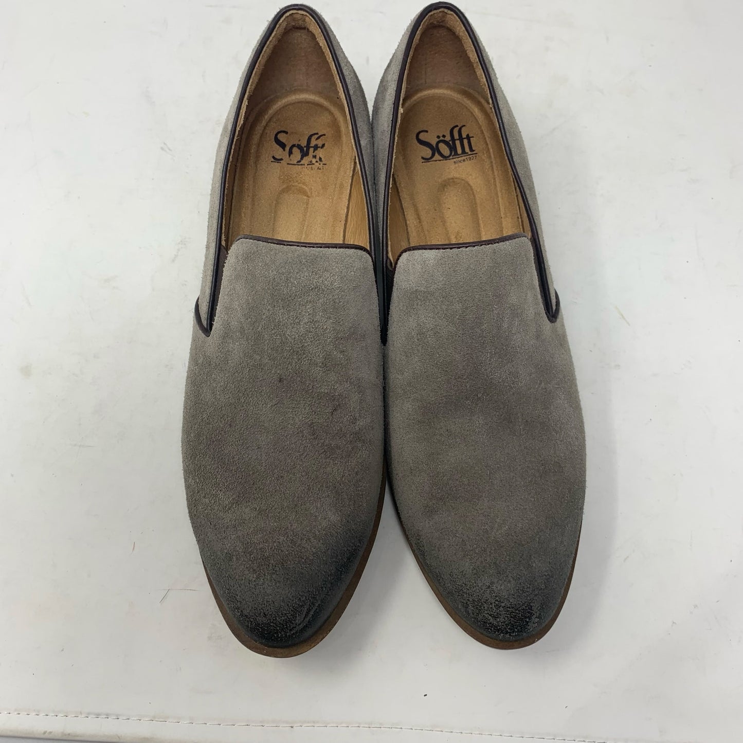 Sofft Velina Women’s Size 9 Modern Grey Suede Leather Block Heel Tonal Career