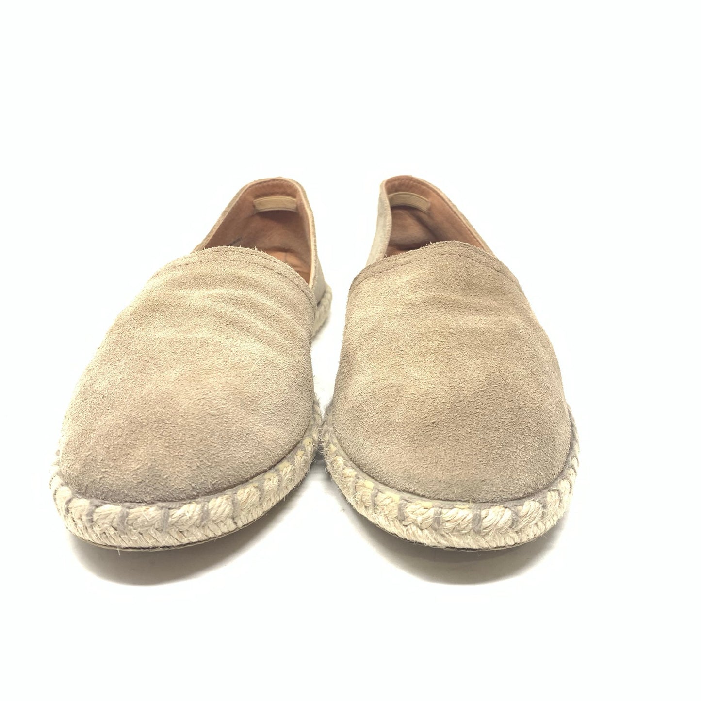 Verbenas Carmen Suede Espadrille D’Orsay Flat Taupe Tan Suede Leather Size 40