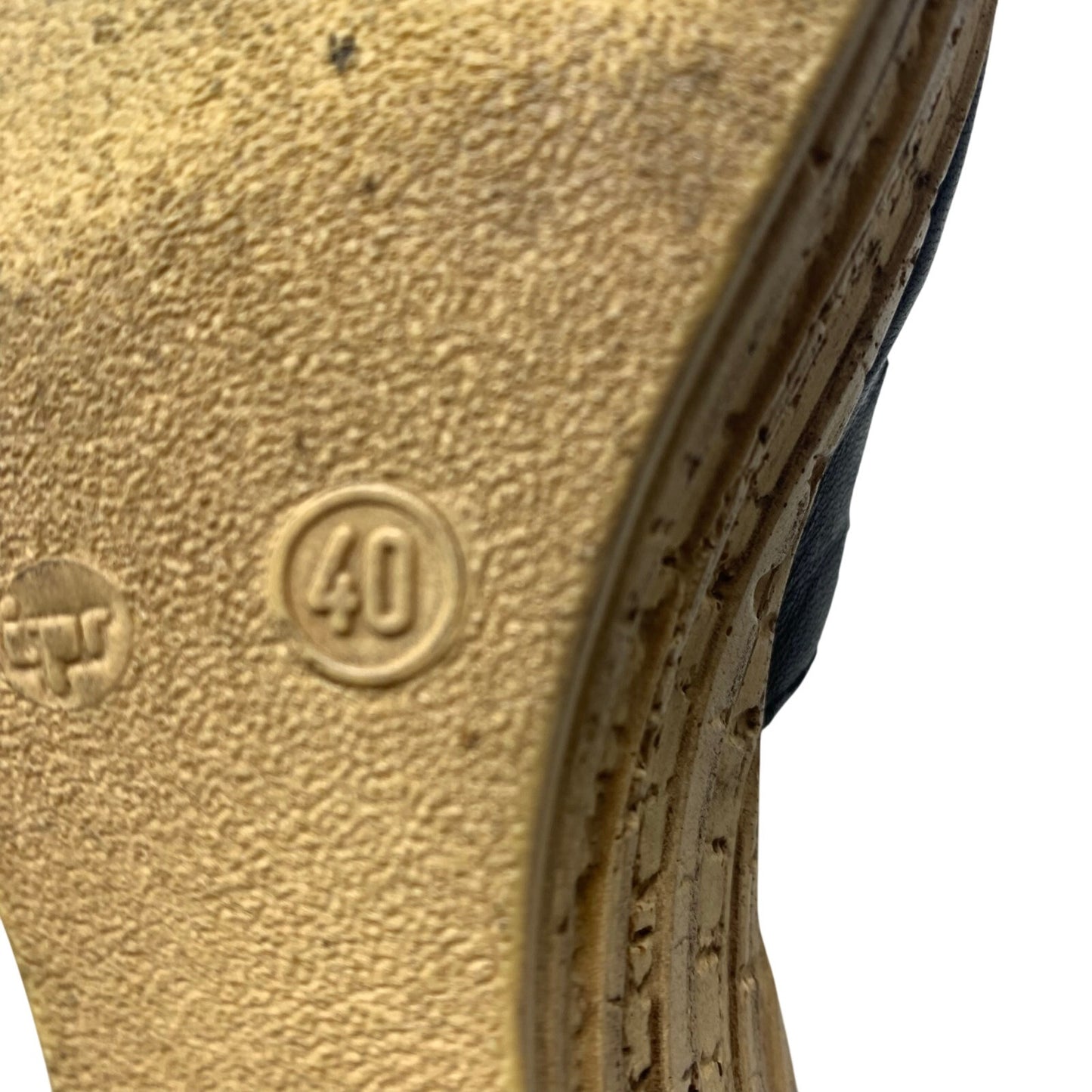 Spring Step Martha Laser Cut Out Slide Wedge Heel Black Leather Sandal Size 40