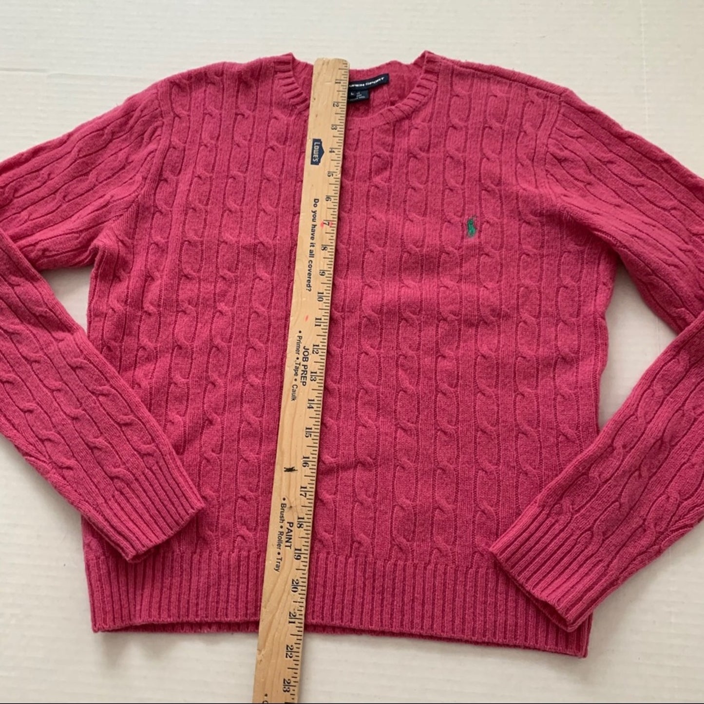 Ralph Lauren Sport Bright Pink Lambswool Sweater XL
