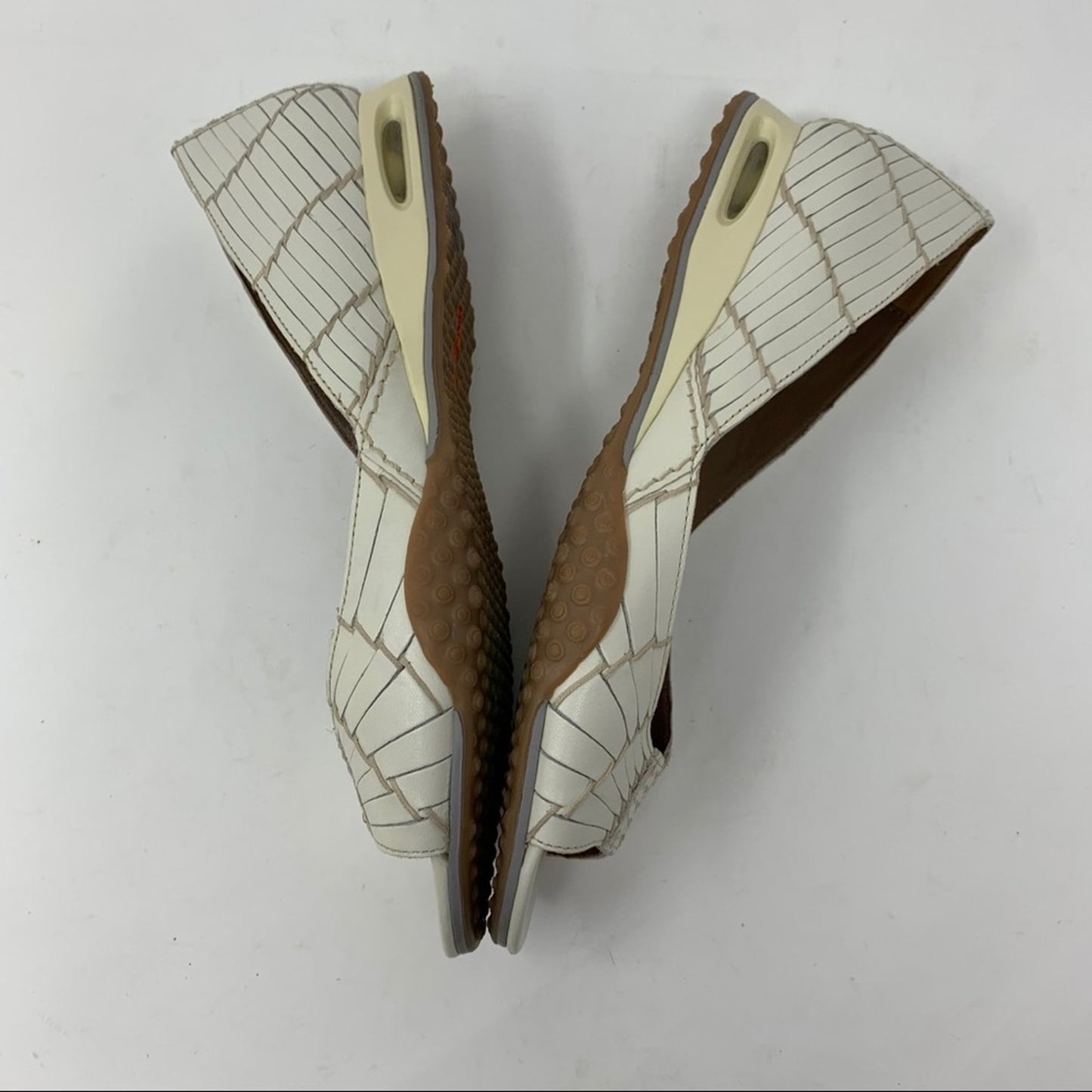 Cole Haan Air White Cream Leather Peep Open Toe Size 8.5AA