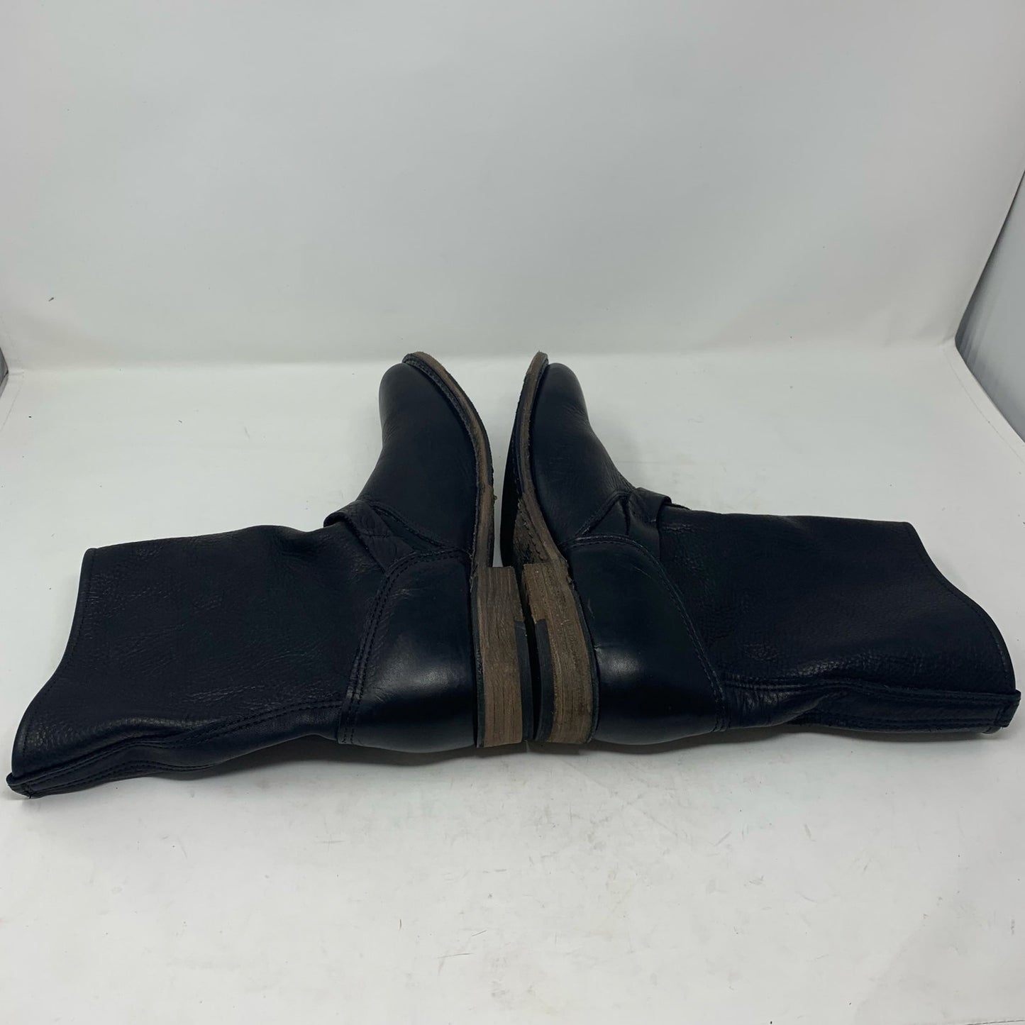 Walk Overs Vintage Union Made USA Women 10 Moto Biker Boots Slouch Black Leather