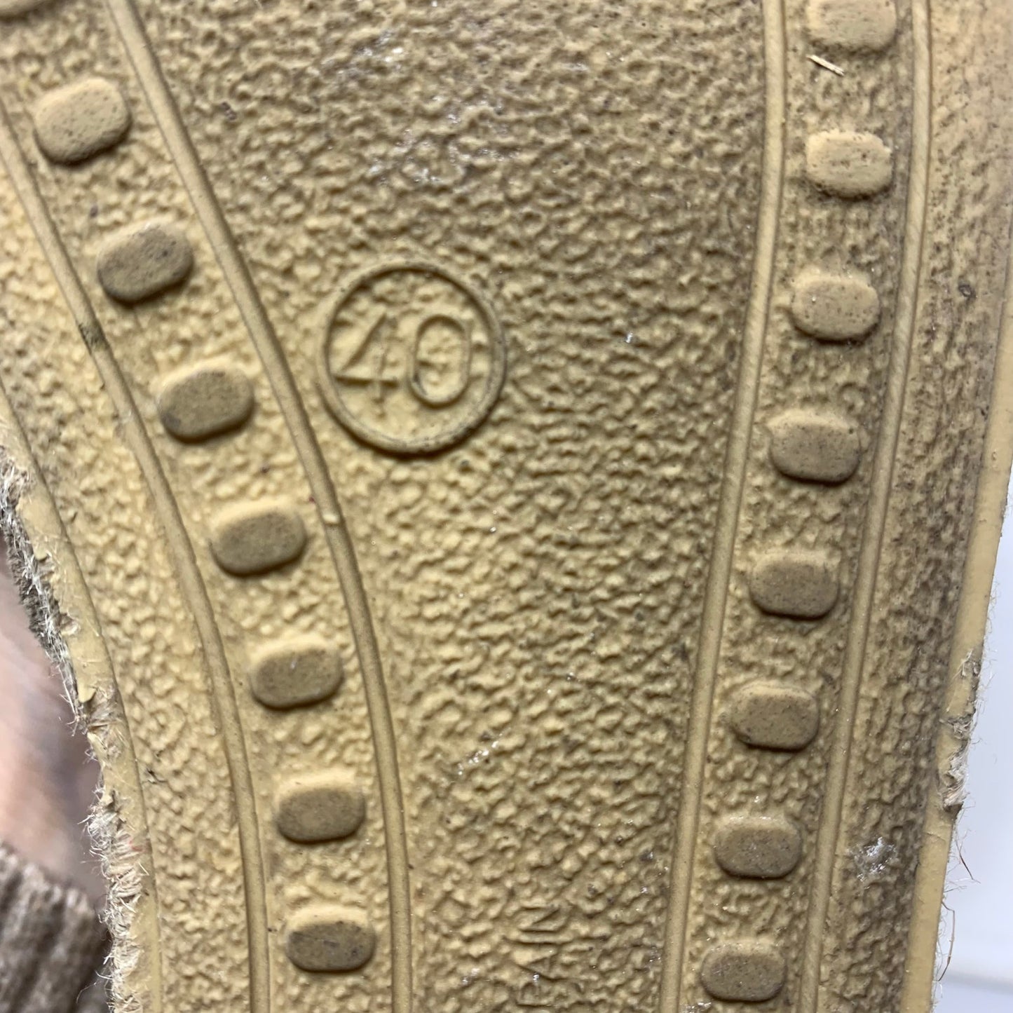 Verbenas Carmen Suede Espadrille D’Orsay Flat Taupe Tan Suede Leather Size 40