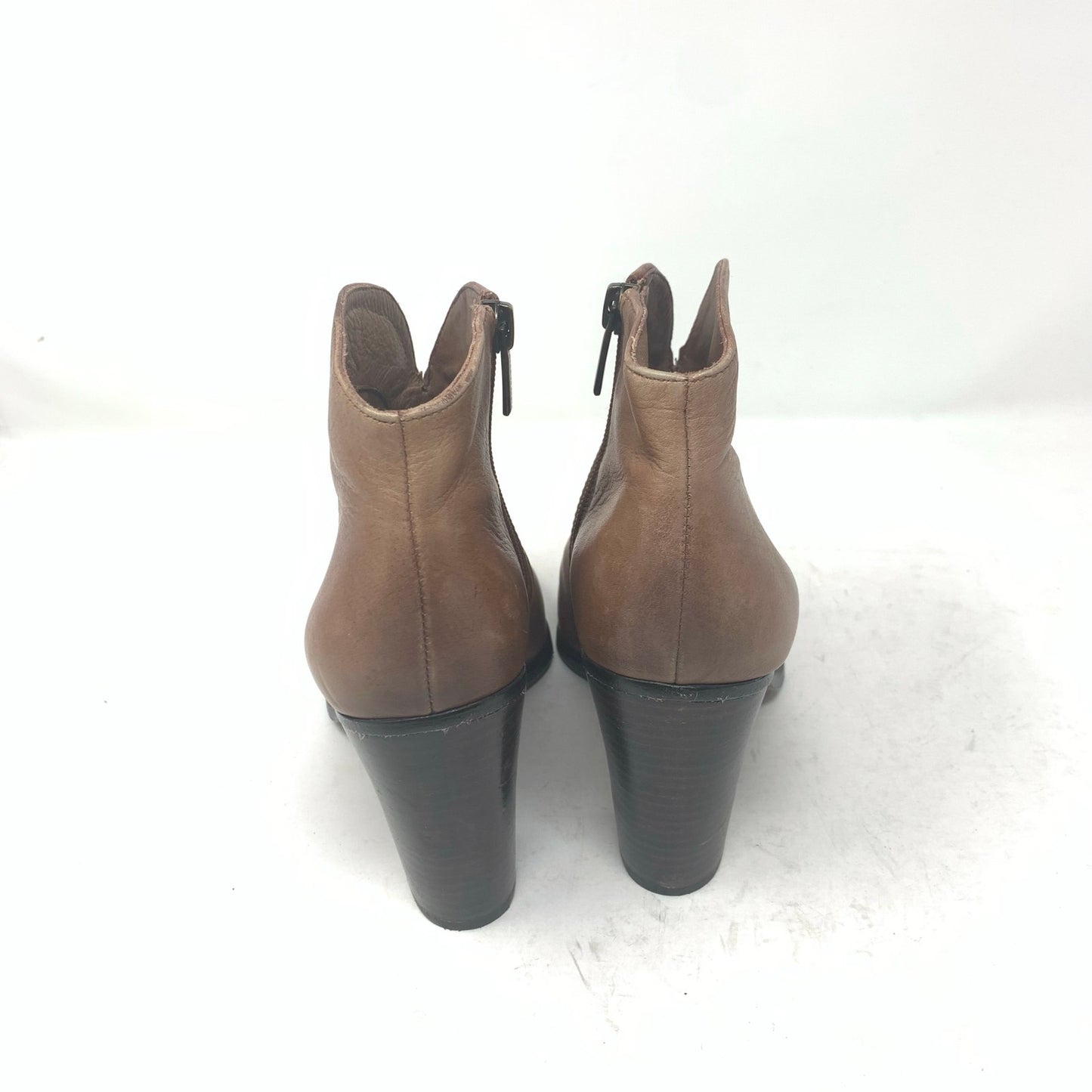 Vince Camuto Franell 8.5 Brown Leather High Heel Bootie Ankle Boot