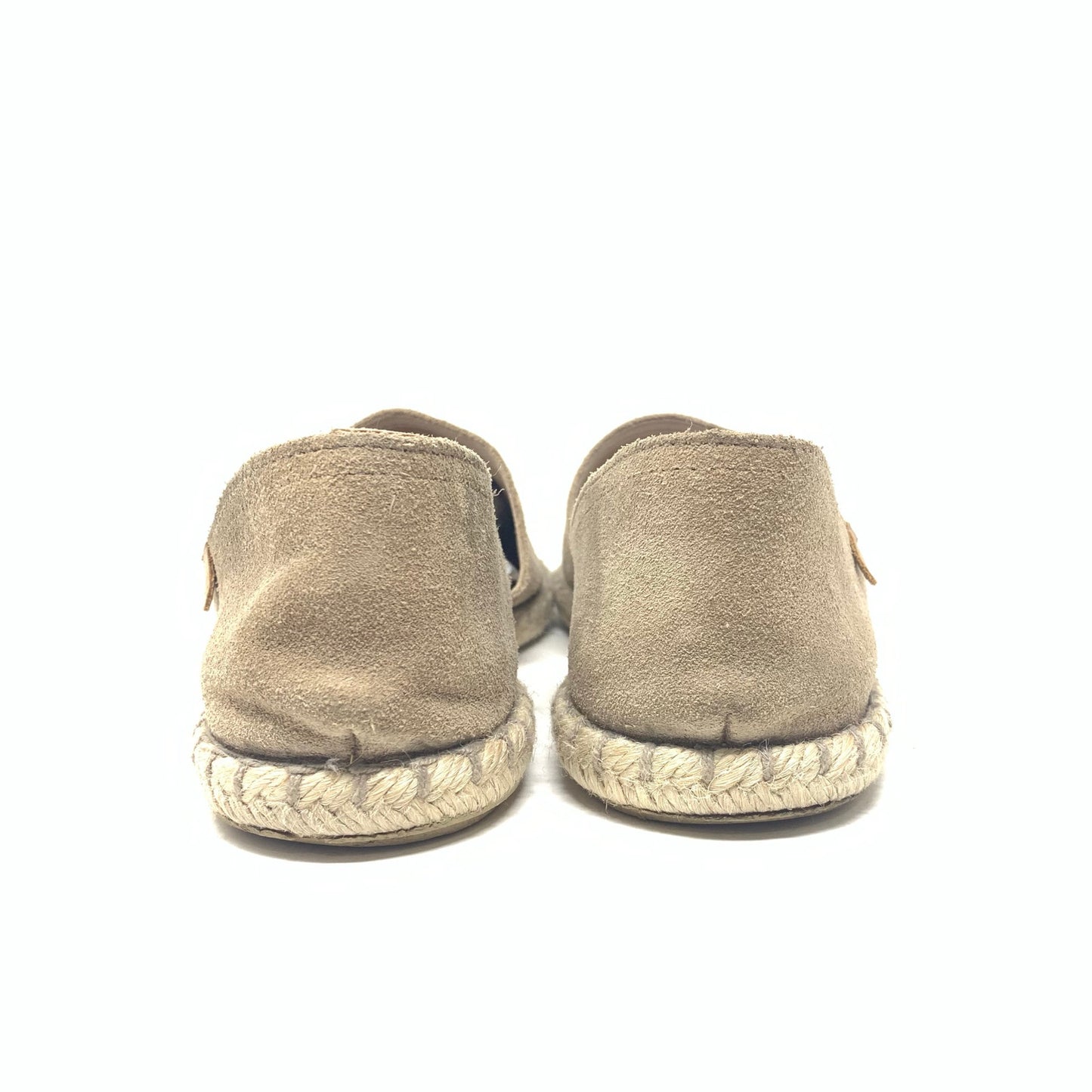 Verbenas Carmen Suede Espadrille D’Orsay Flat Taupe Tan Suede Leather Size 40