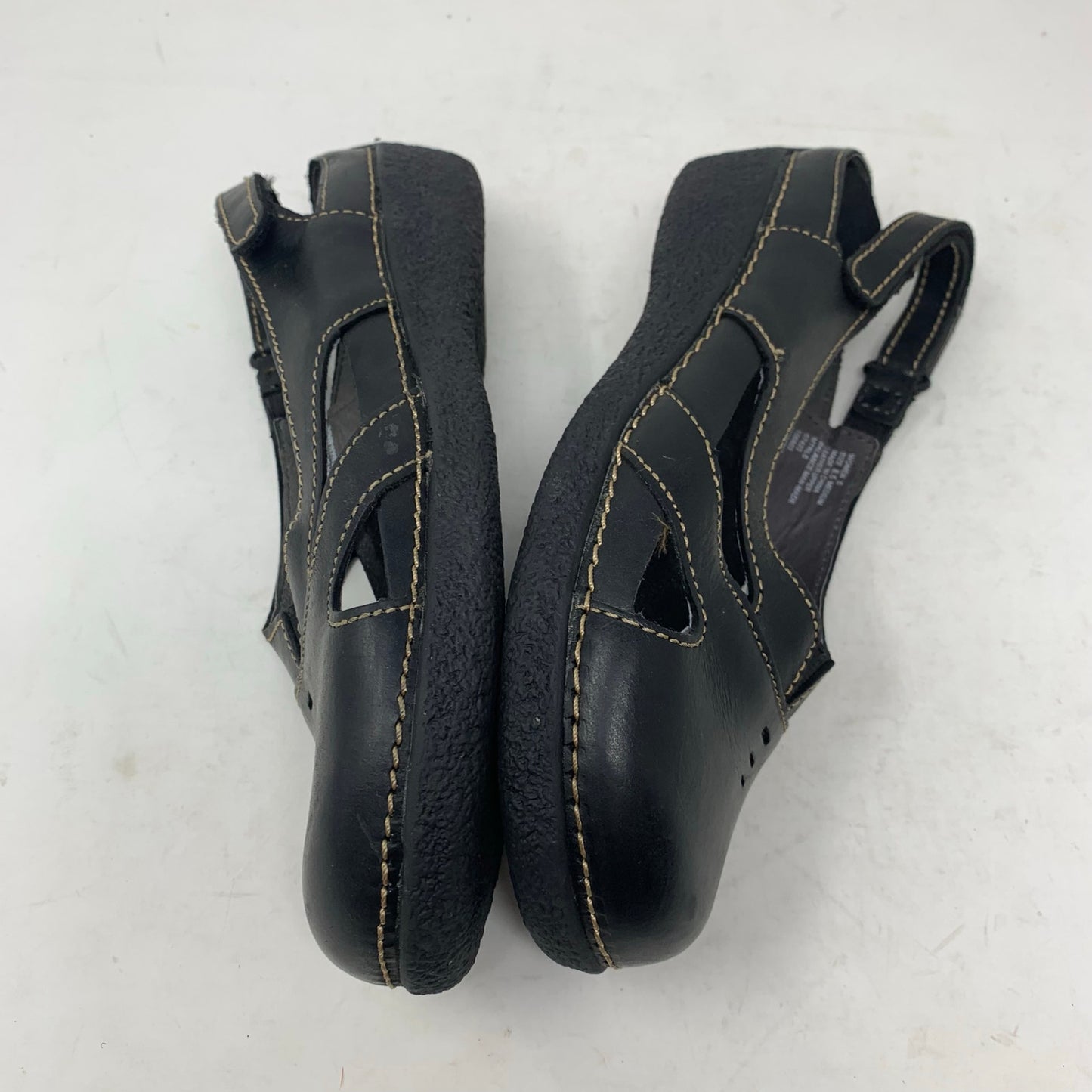 Duluth Trading Womens Size 8.5 Black Leather Slingback Casual Shoe Chunky Y2K Vibes