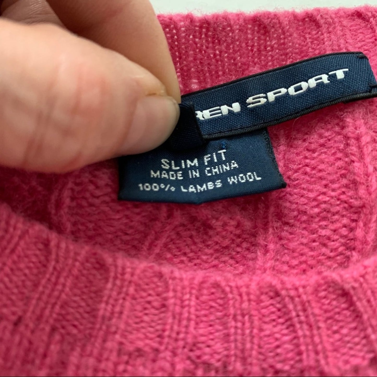 Ralph Lauren Sport Bright Pink Lambswool Sweater XL