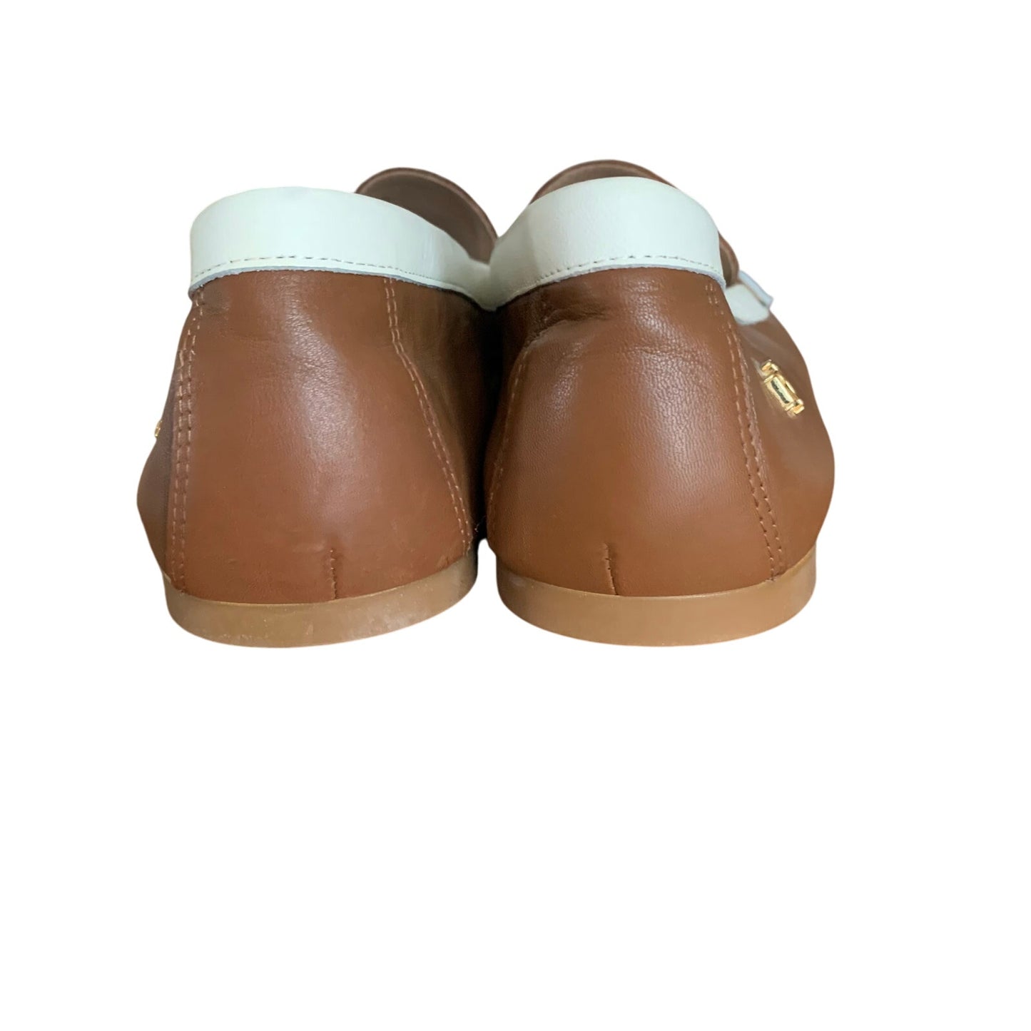 Lauren Ralph Lauren Adison Size 11B Women’s Brown Tan White Penny Loafer Leather