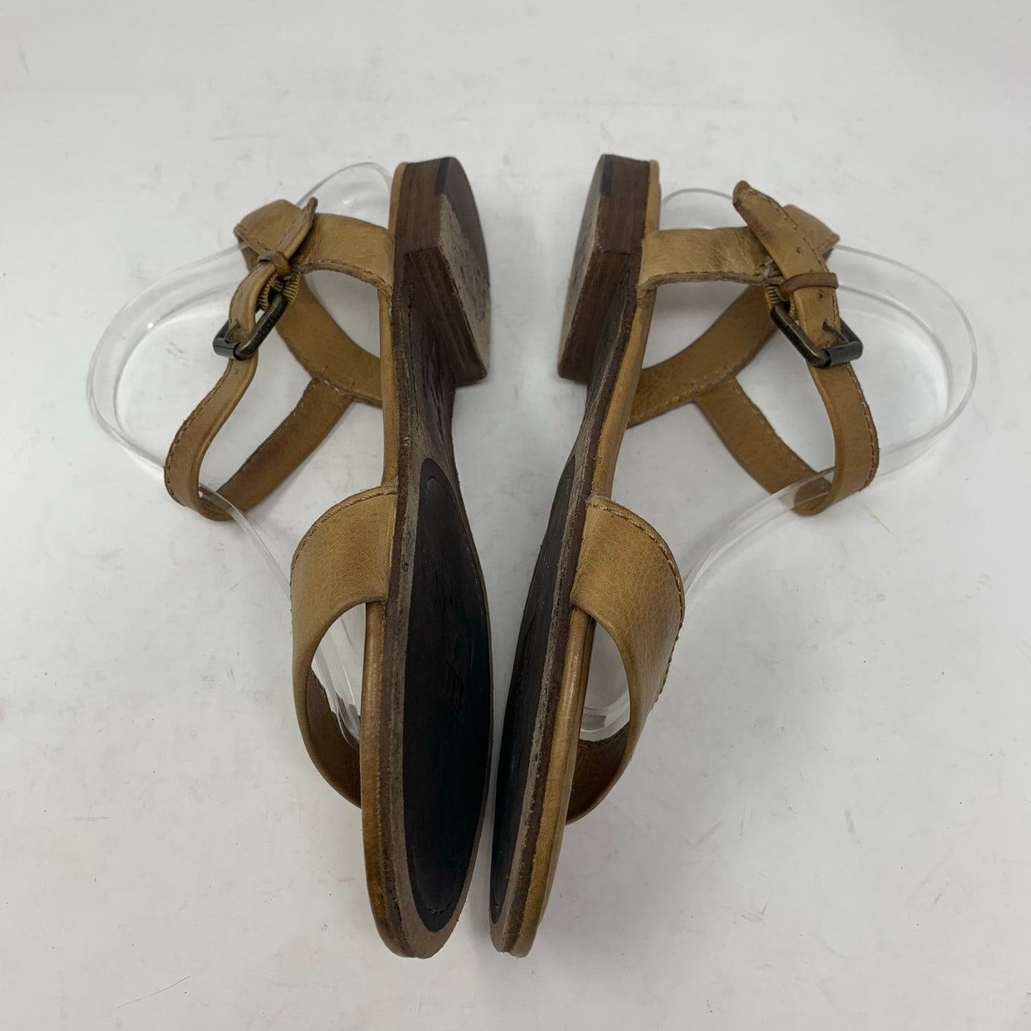 Frye Phillip 2 Piece Sandal Tan Leather Slingback Buckle Sandal Minimalist 10