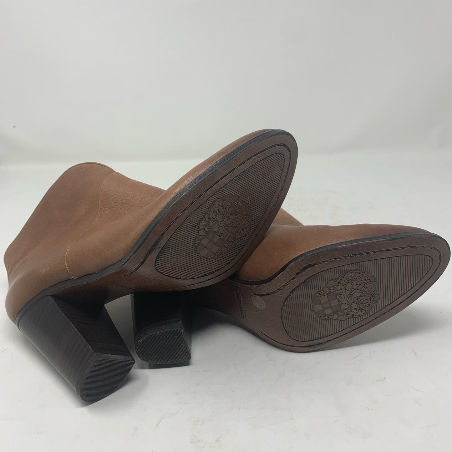 Vince Camuto Franell 8.5 Brown Leather High Heel Bootie Ankle Boot