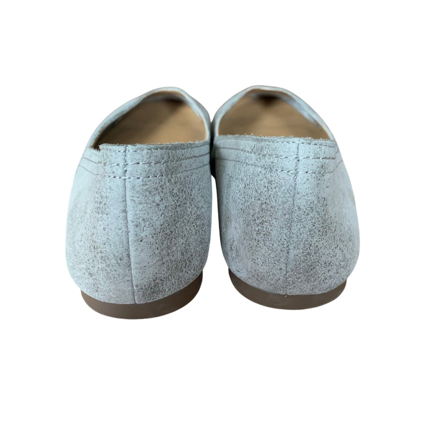 Lucky Brand Alba Greige Taupe Size 8.5 Leather Ballet Flat Loafer Grey