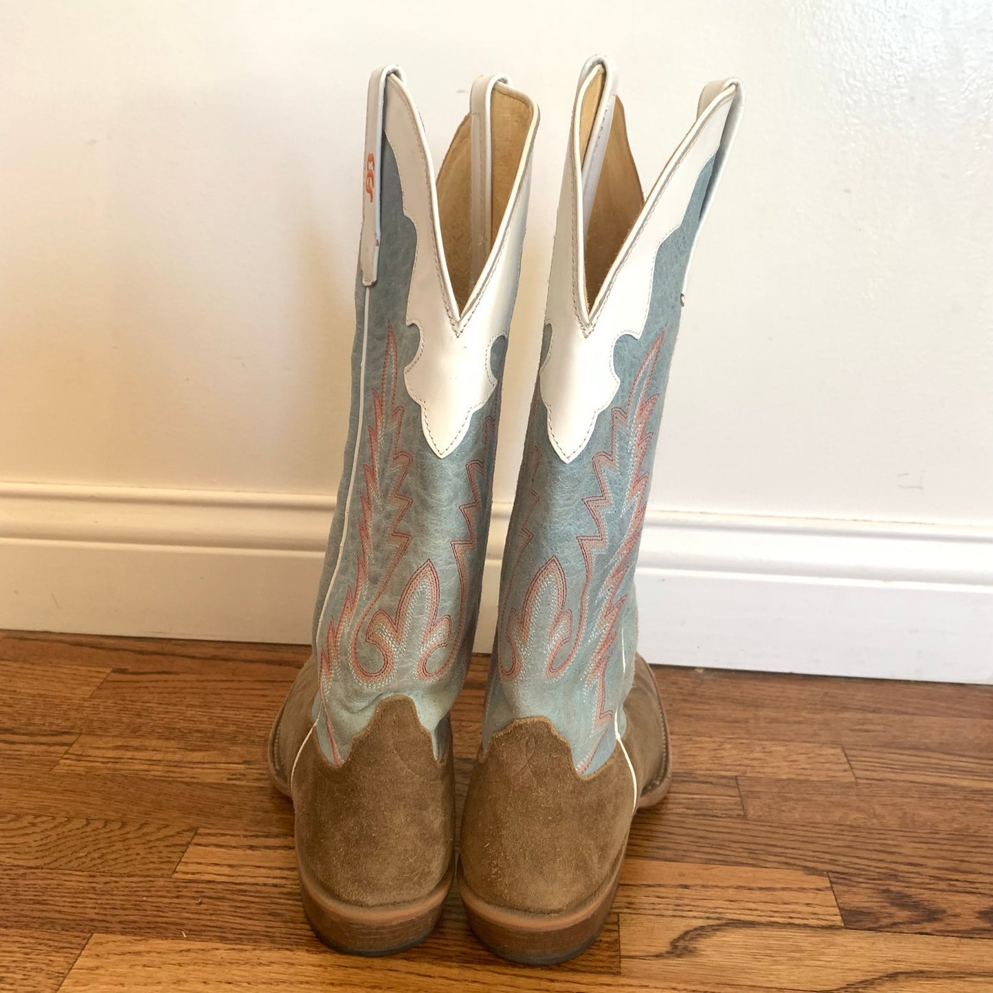 Anderson Bean Youth Size 5 Coyote Sand Sky Blue Western Cowboy Boots ABK7096