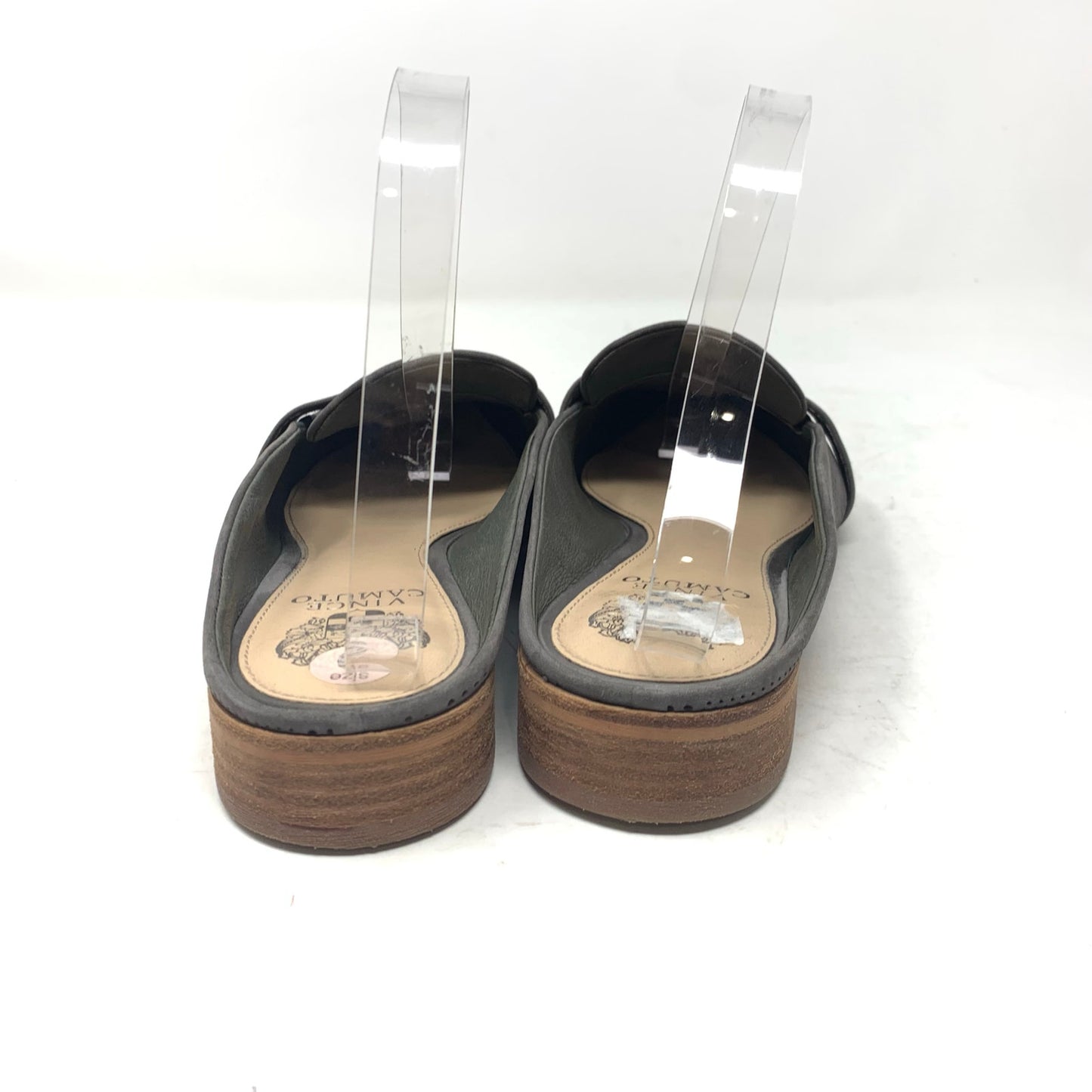 Vince Camuto Kaylana Size 9 Grey Nubuck Leather Mule Loafer Slide Micro Perf