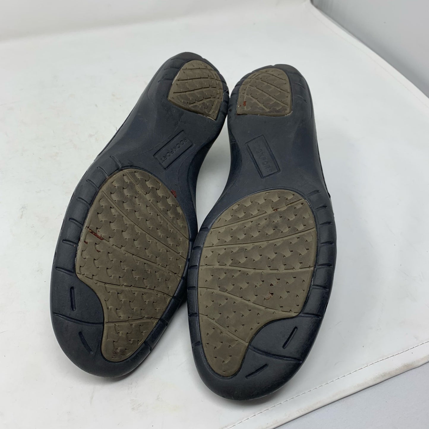 Rockport Cobb Hill Penfield Womens Zip Flat Comfort Shoe Black Leather Size 7.5