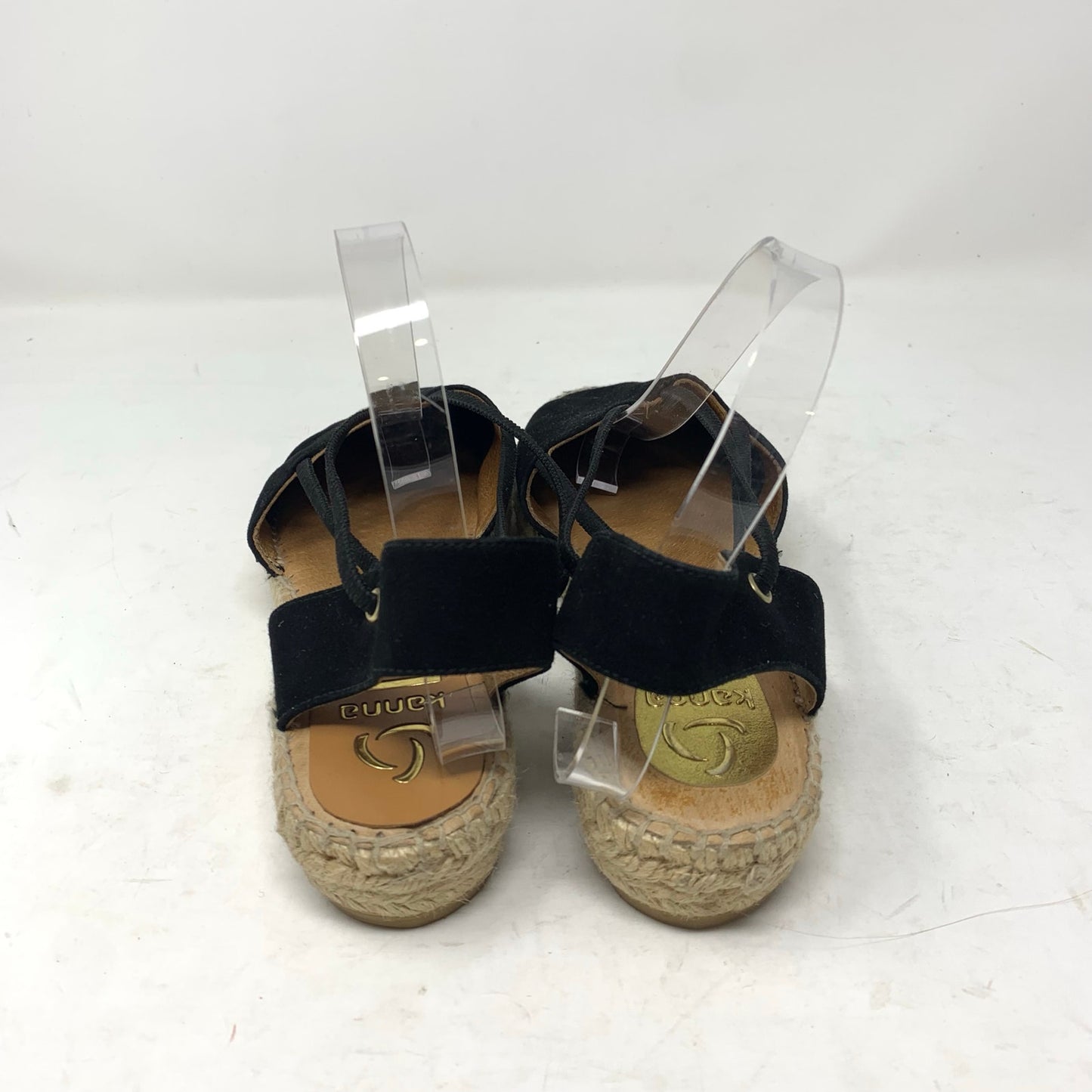 Kanna Thanos Black Suede Closed Toe Espadrilles Made in Spain Size 41 Slingback
