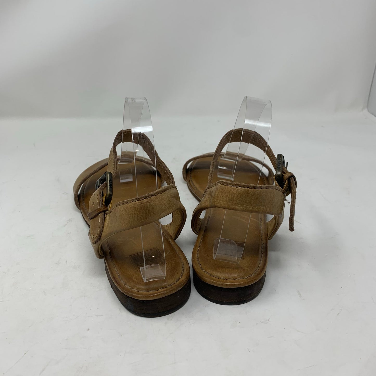 Frye Phillip 2 Piece Sandal Tan Leather Slingback Buckle Sandal Minimalist 10