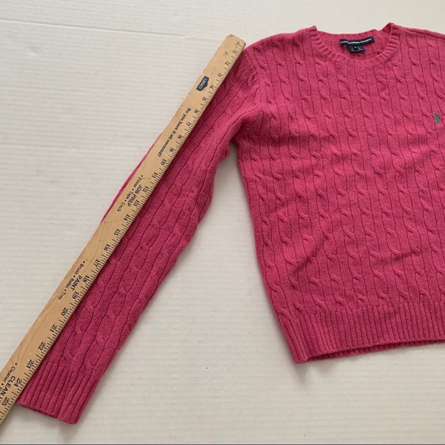 Ralph Lauren Sport Bright Pink Lambswool Sweater XL
