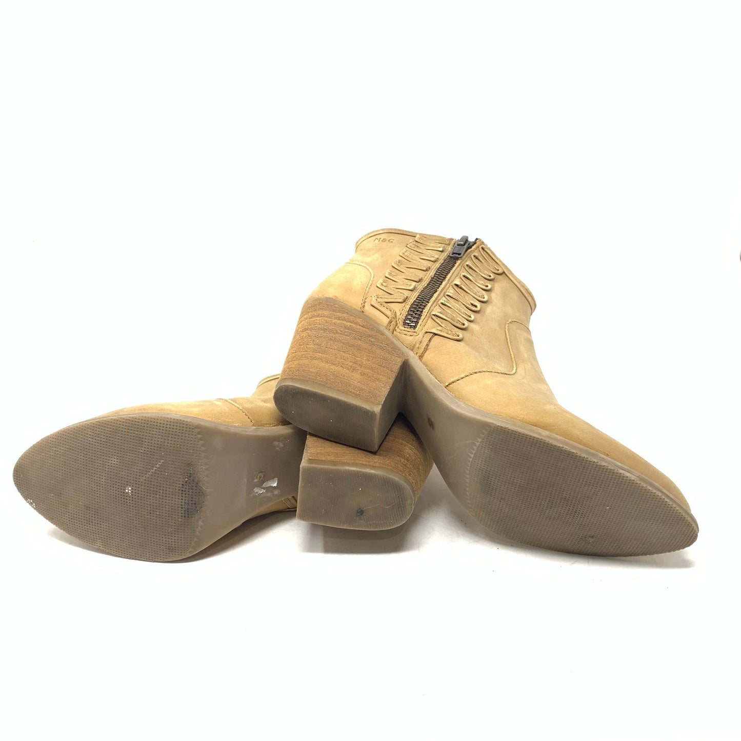 Musse & Cloud Athya Tan Leather Western Bootie Ankle Boot US Womens Size 5 EU 36