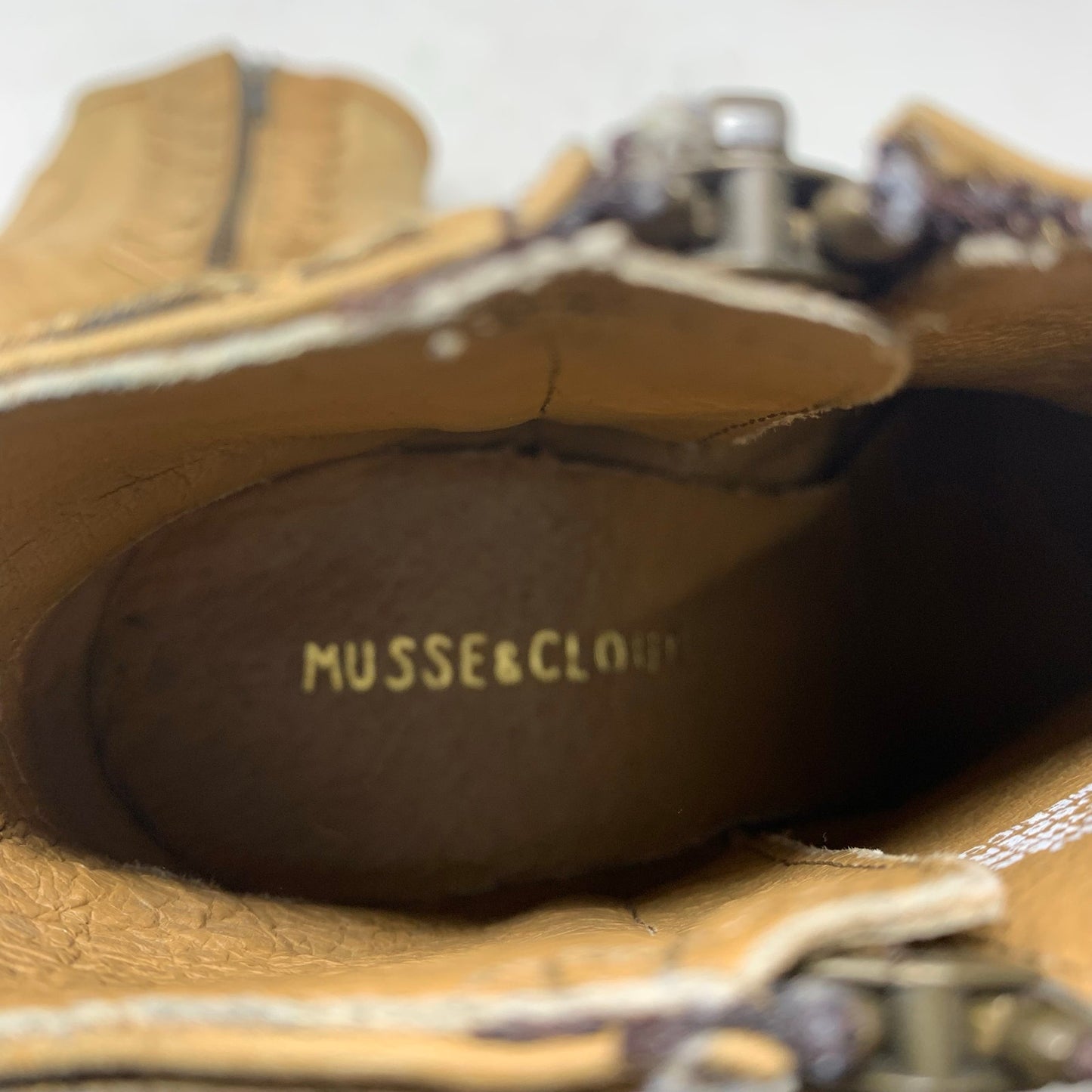 Musse & Cloud Athya Tan Leather Western Bootie Ankle Boot US Womens Size 5 EU 36