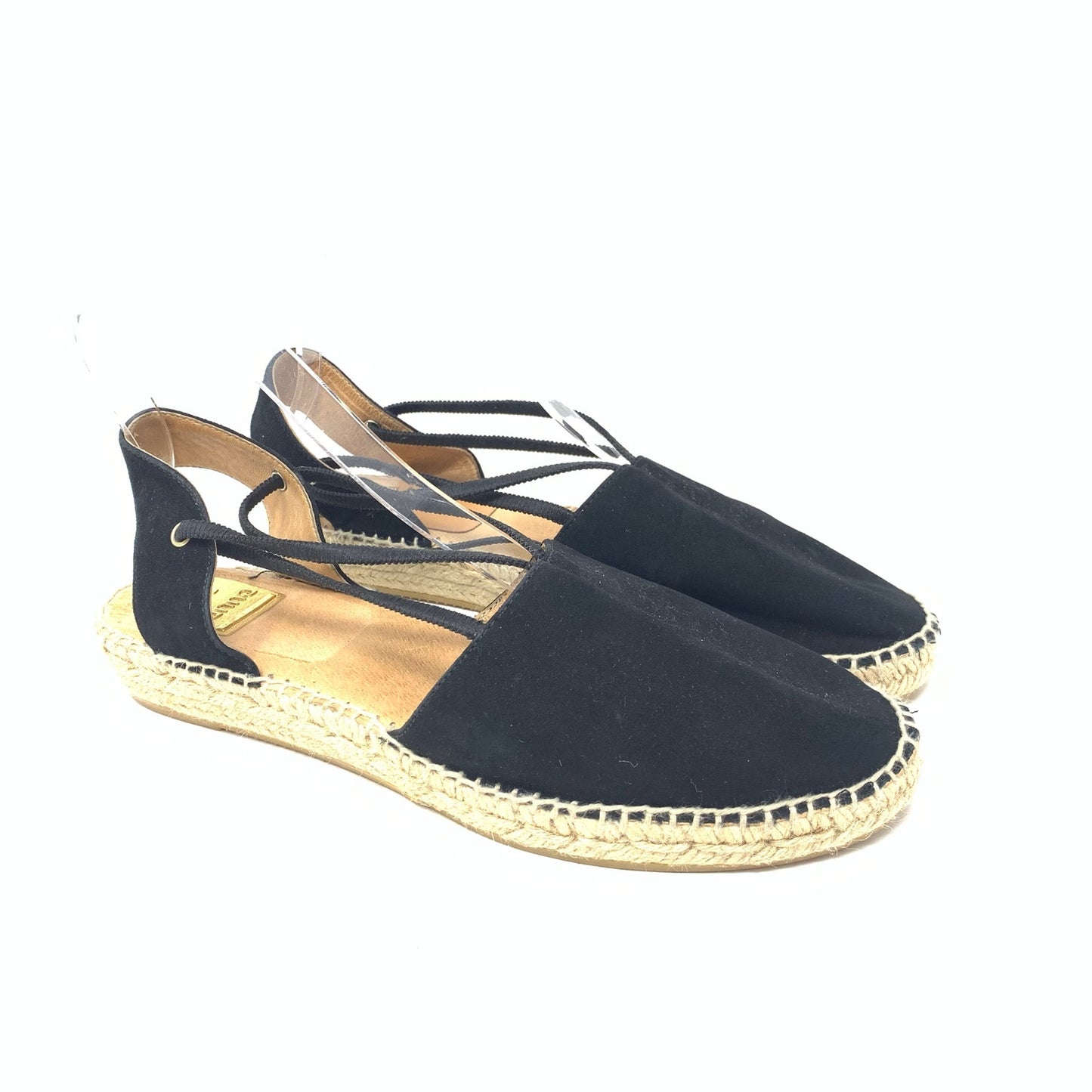 Kanna Thanos Black Suede Closed Toe Espadrilles Made in Spain Size 41 Slingback
