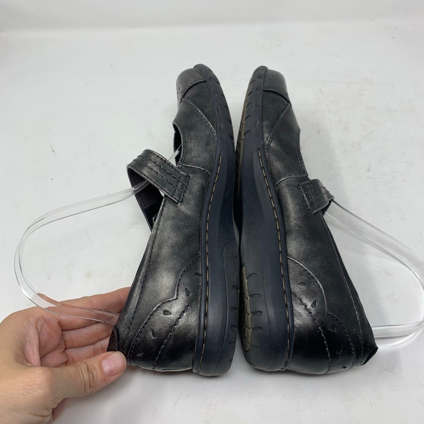 Cobb Hill Penfield Petra Dark Pewter Leather Mary Jane Comfort Shoe Size 8.5