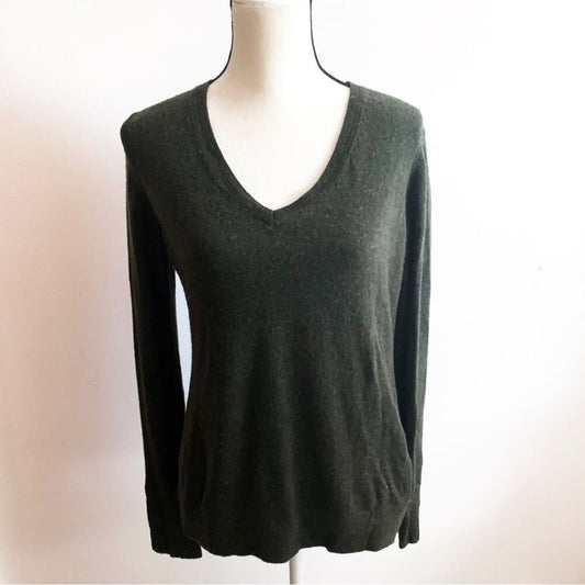 Banana Republic M Filpucci Wool Cashmere Blend Dark Green Sweater V Neck