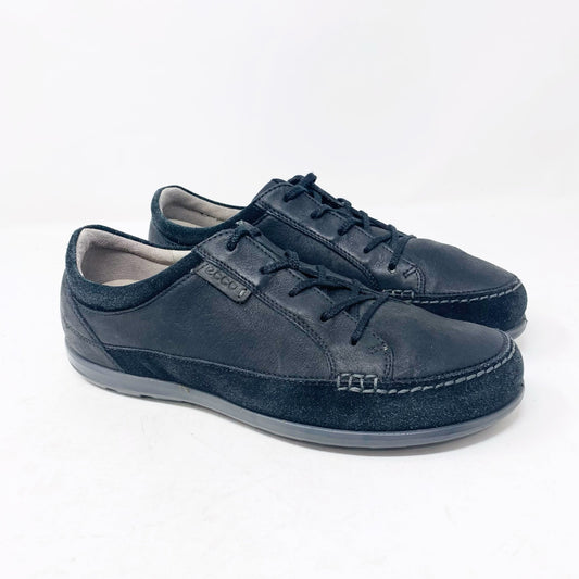 Ecco Cayla Womens EU Size 42 Black Leather Suede Lace Up Walking Comfort Shoes
