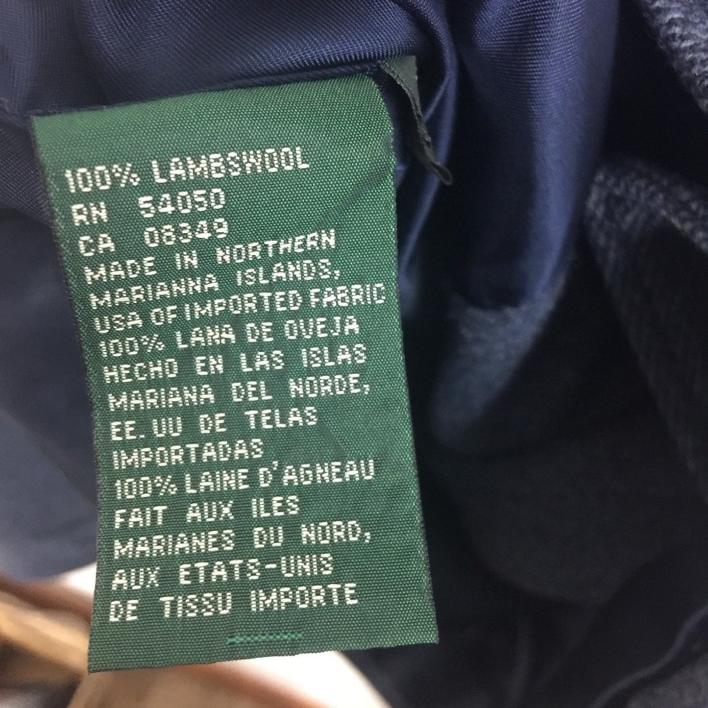 LRL Size 8 Slate Blue Moto Zip Jacket Asymmetric 100% Lambswool