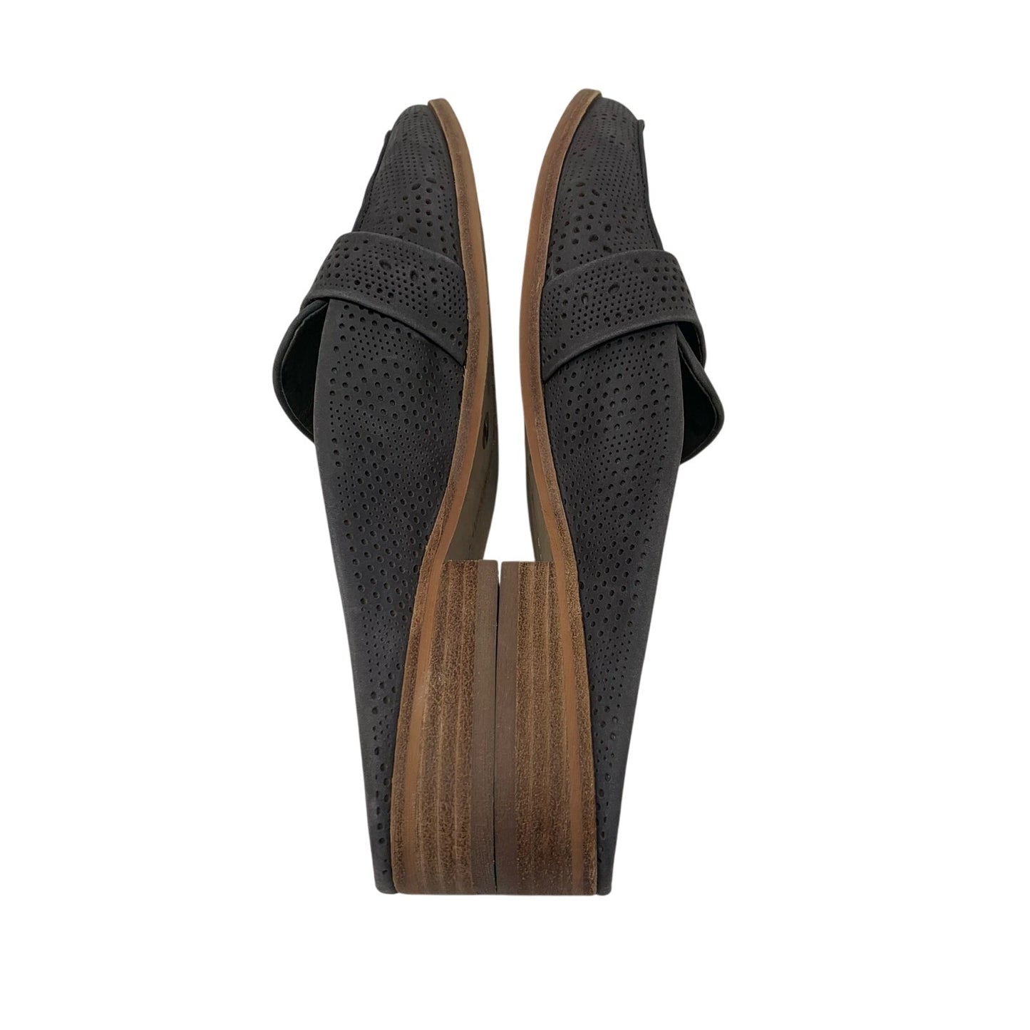 Vince Camuto Kaylana Size 9 Grey Nubuck Leather Mule Loafer Slide Micro Perf