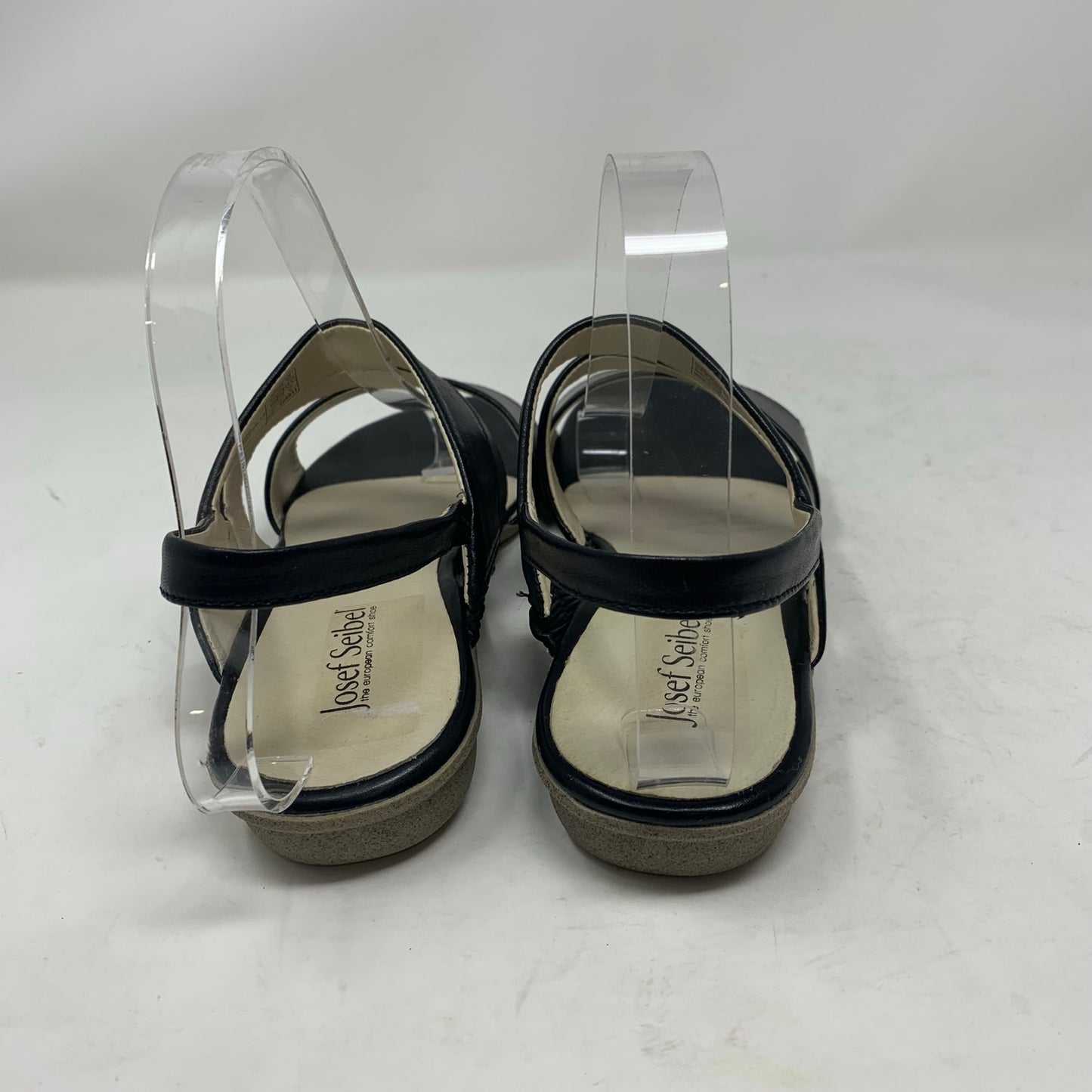 Josef Seibel Fabia 11 Size 39 Strappy Black Leather Sandal Slingback