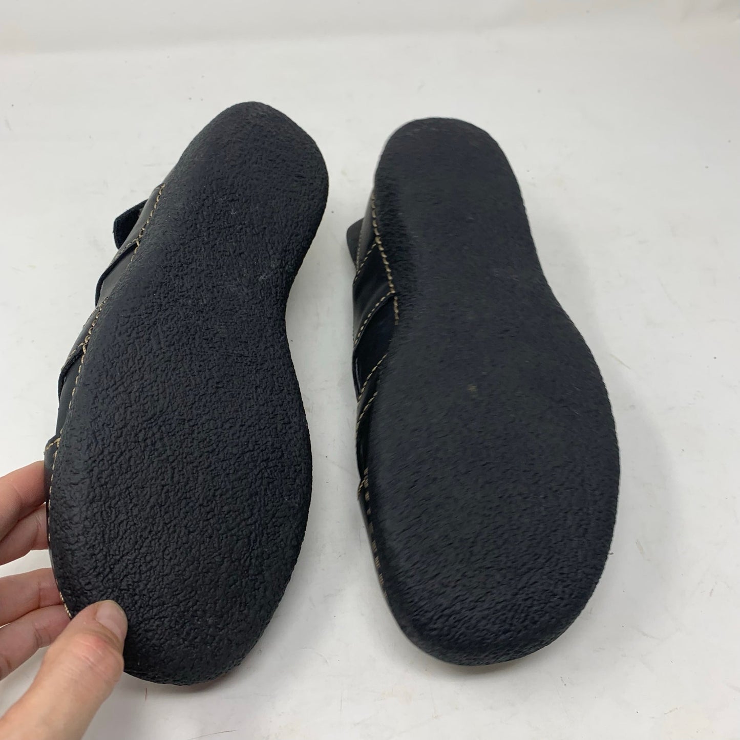 Duluth Trading Womens Size 8.5 Black Leather Slingback Casual Shoe Chunky Y2K Vibes