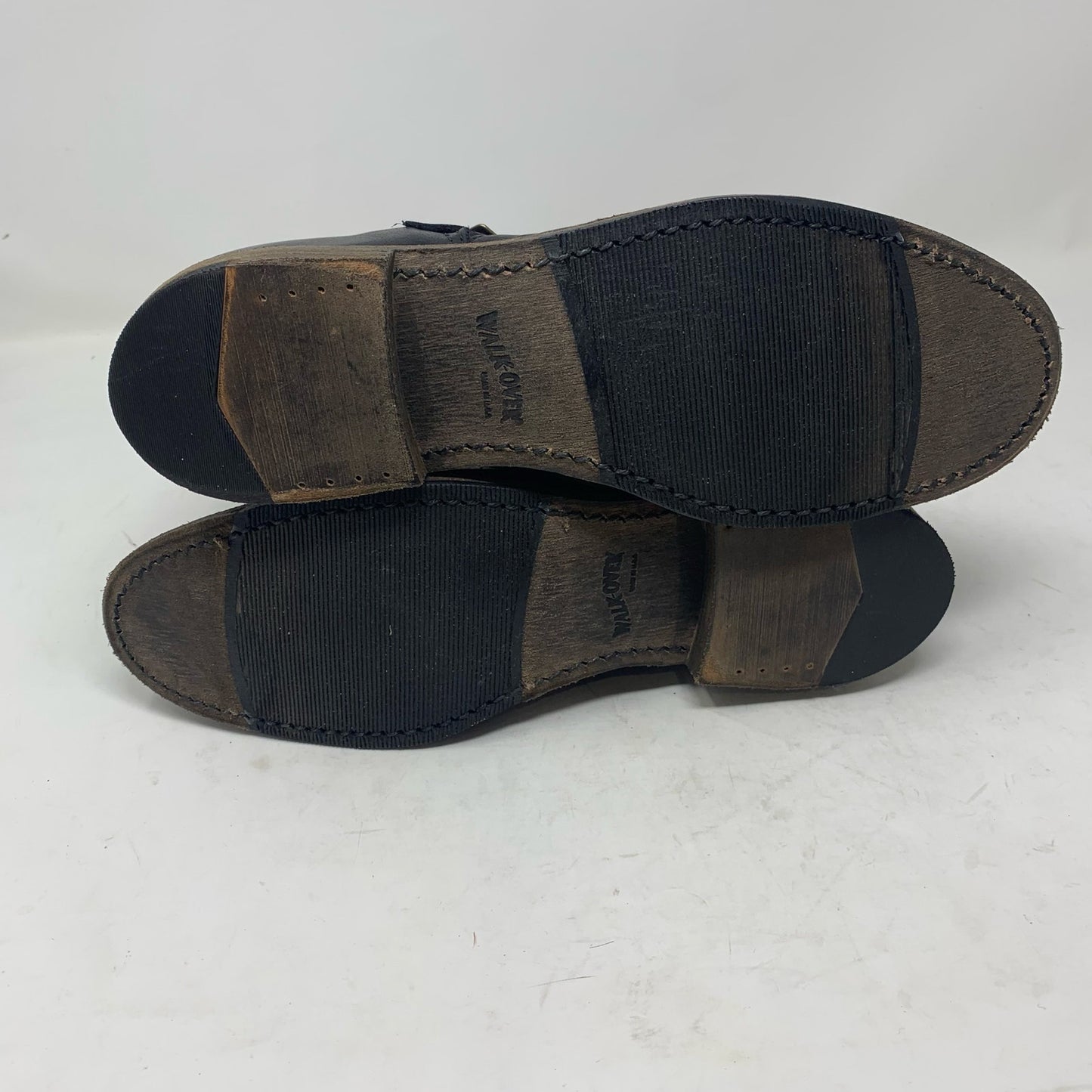 Walk Overs Vintage Union Made USA Women 10 Moto Biker Boots Slouch Black Leather