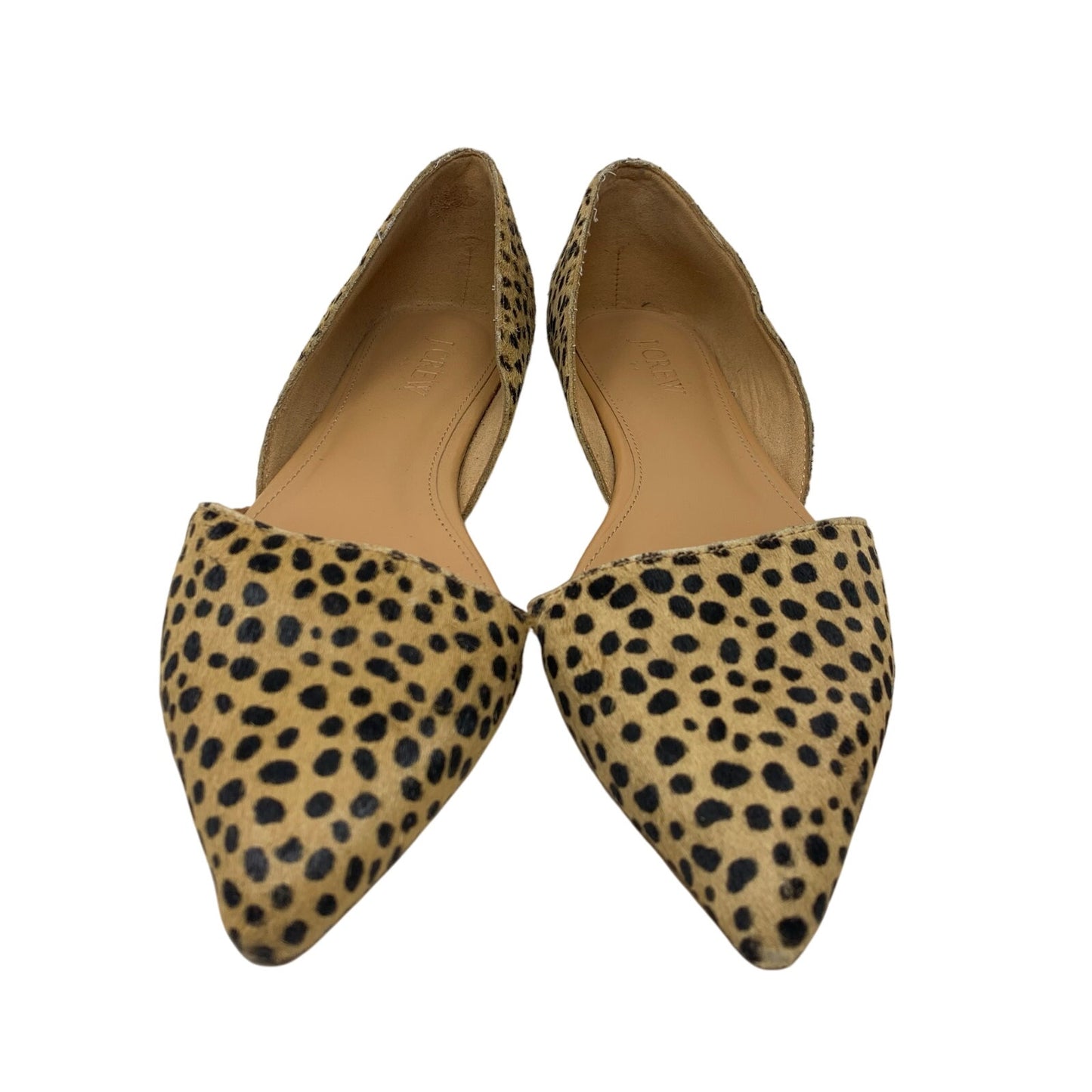 J Crew Factory Leopard Print Calf Hair D’Orsay Flats Pointed Toe Size 7