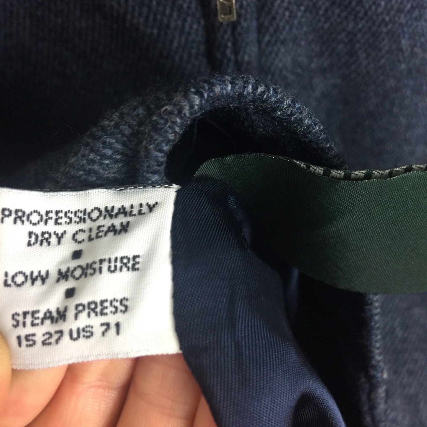 LRL Size 8 Slate Blue Moto Zip Jacket Asymmetric 100% Lambswool