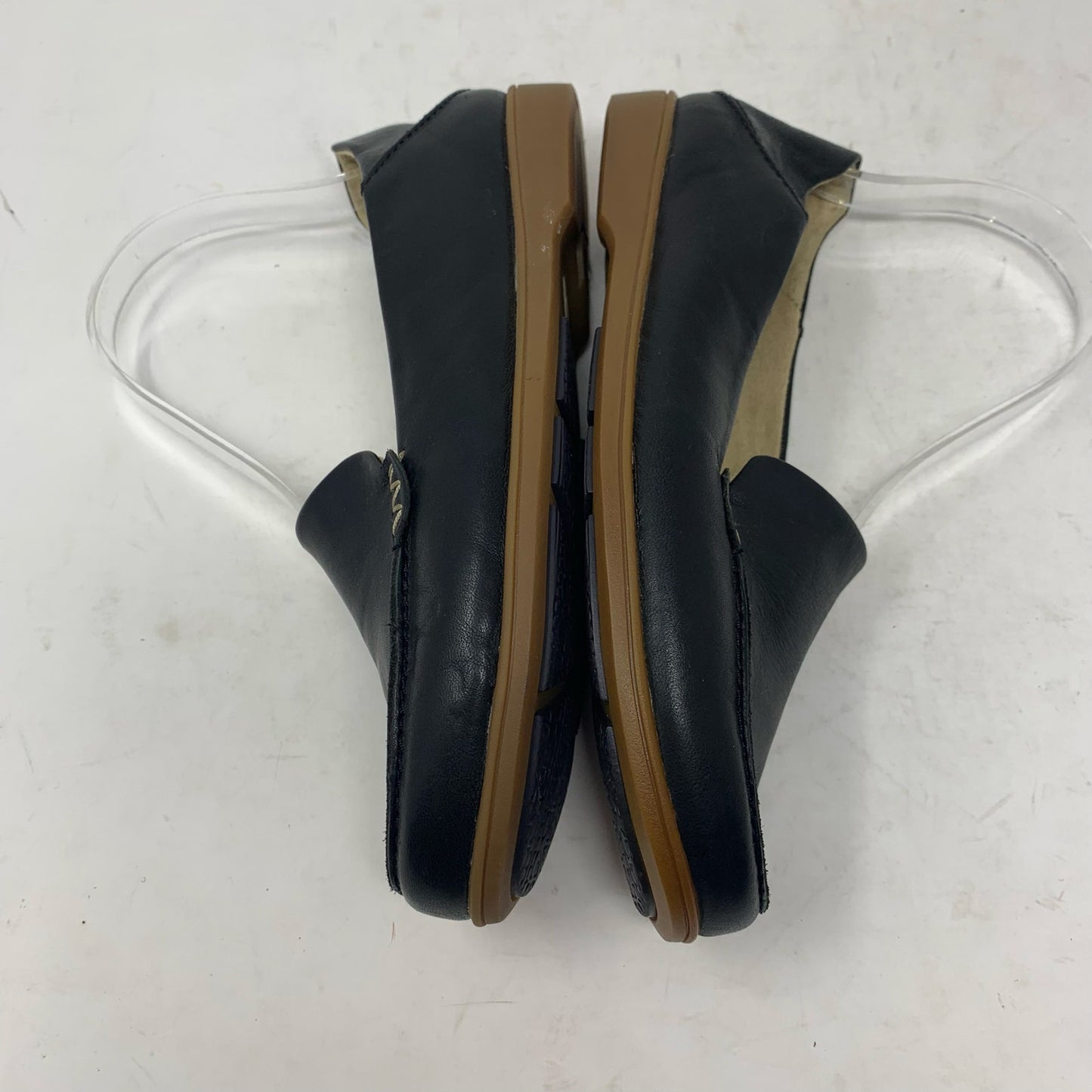 Olukai Kiele Womens Size 6.5 Black Leather Classic Moc Toe Loafers Comfort Shoe